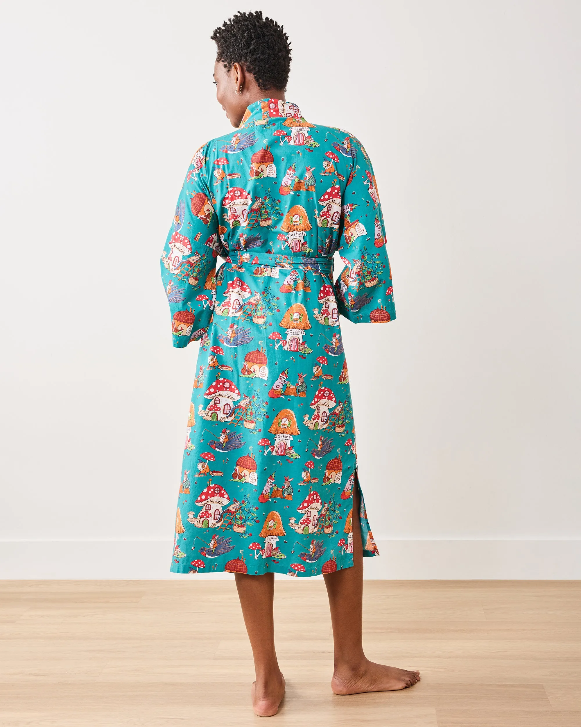 Autumn Critters - Robe - Teal sold by Printfresh product image thumbnail 4