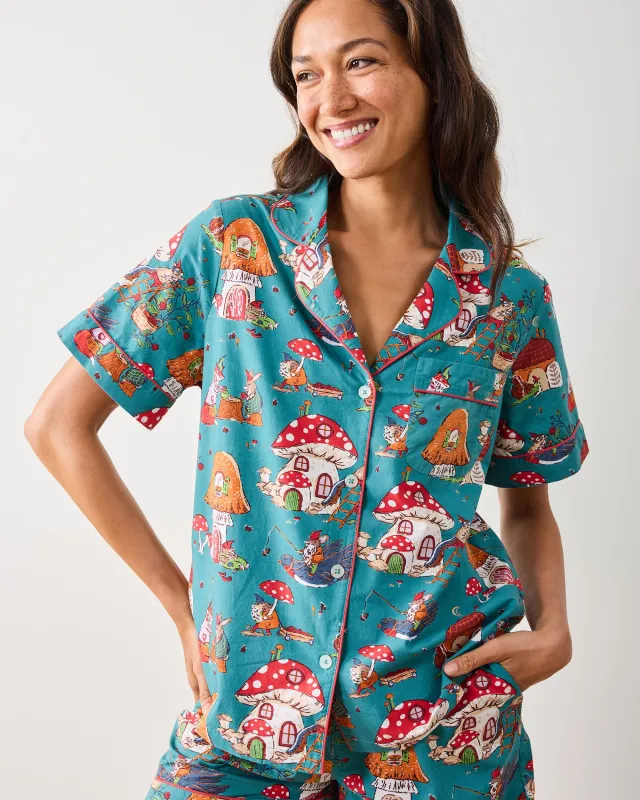 Autumn Critters - Short PJ Set - Teal sold by Printfresh