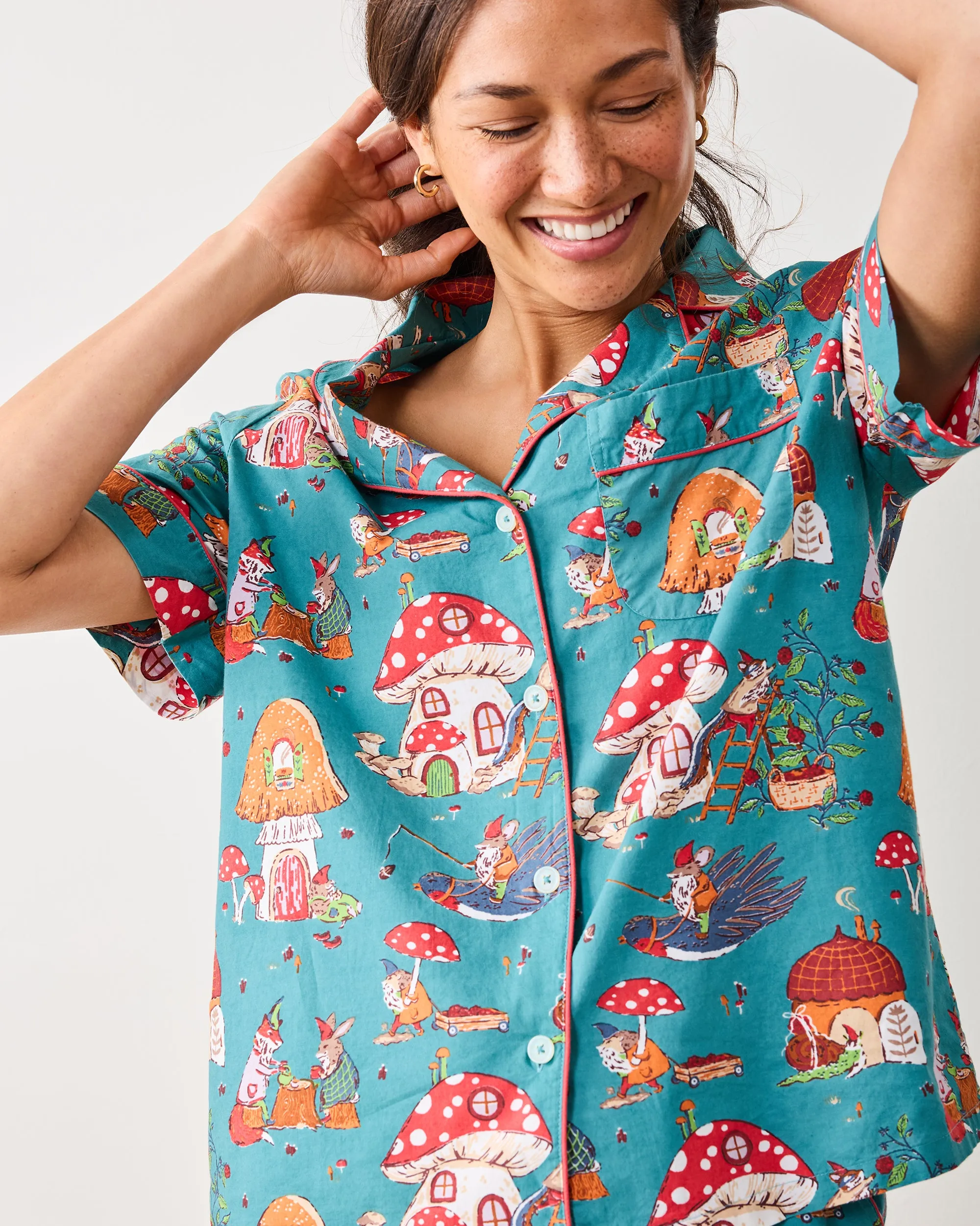 Autumn Critters - Short PJ Set - Teal sold by Printfresh product image thumbnail 4