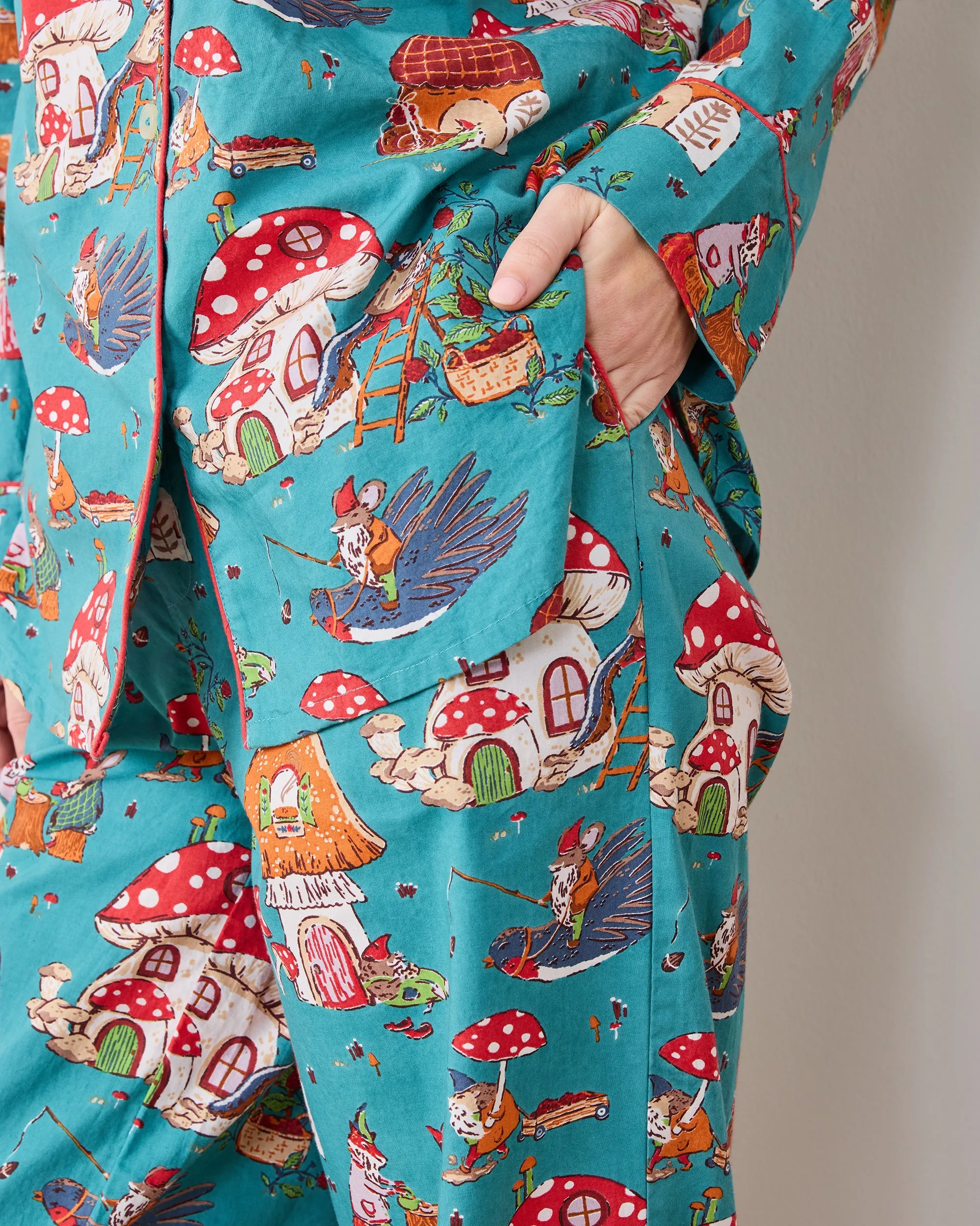 Autumn Critters - Long PJ Set - Teal sold by Printfresh product image thumbnail 3