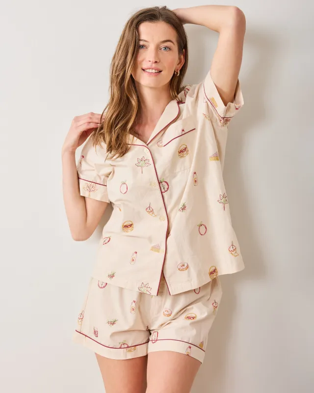 Apple Picking - Short PJ Set - Cream sold by Printfresh