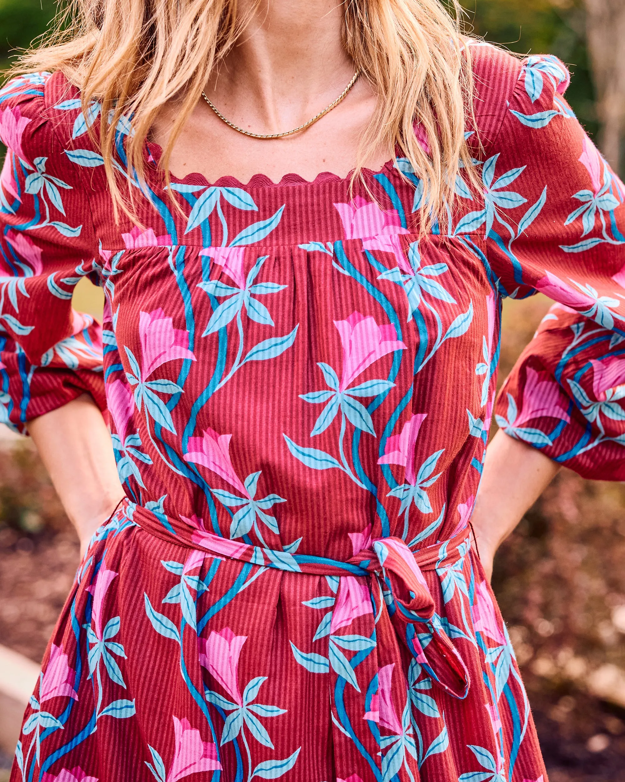 Moonflower Vine - Country Roads Dress - Barn Red sold by Printfresh product image thumbnail 4