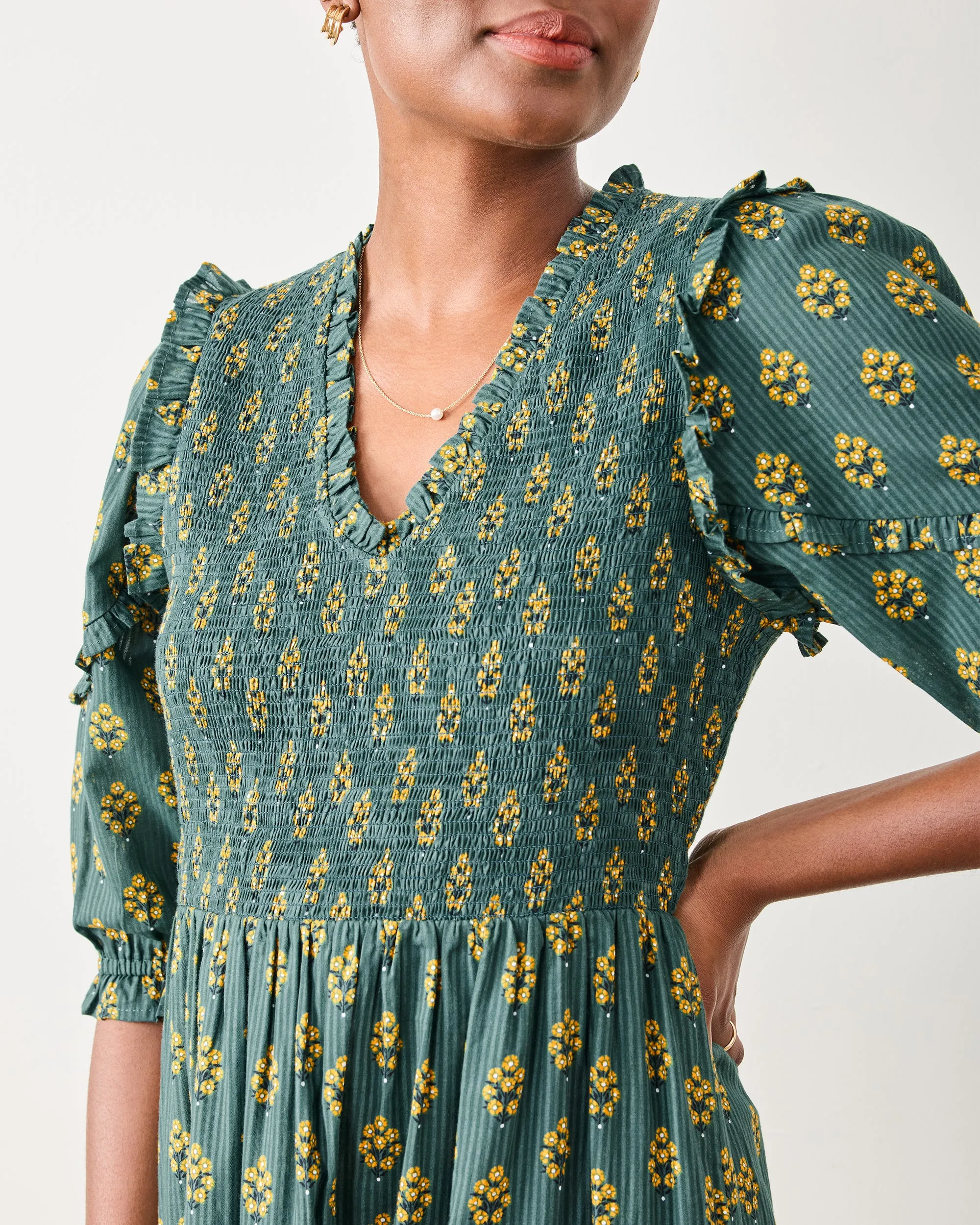 Texas Bouquet - Myrtle Dress - Desert Moss sold by Printfresh product image thumbnail 3