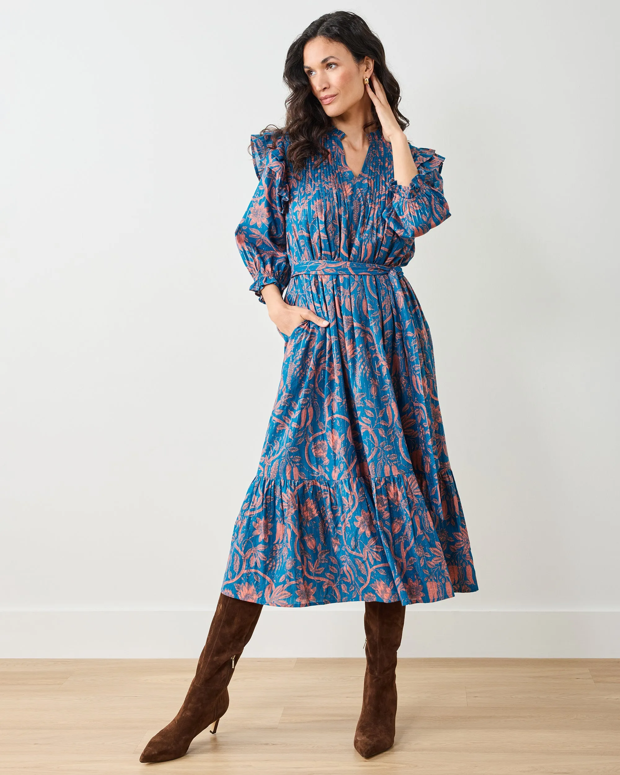 Etched Vine - Sawyer Dress - Turquoise Blush sold by Printfresh product image thumbnail 3
