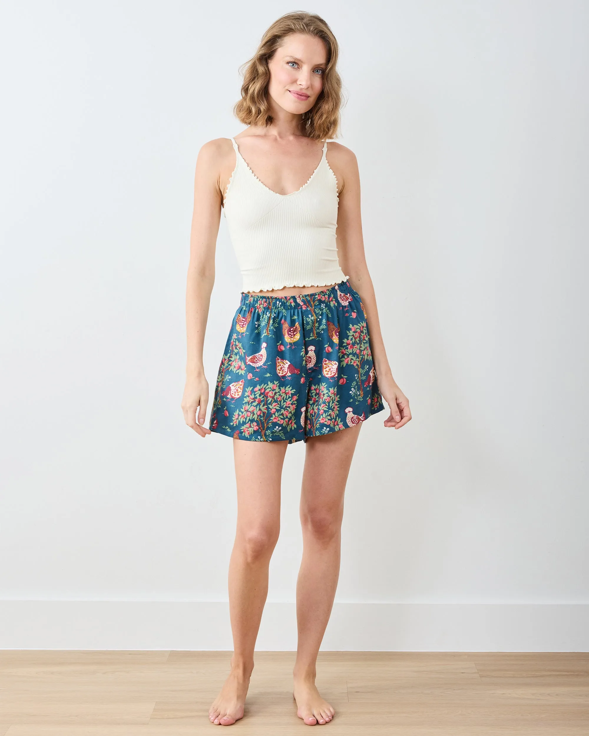 Hen House - Eco Satin Boyfriend Boxer - Navy sold by Printfresh product image thumbnail 2