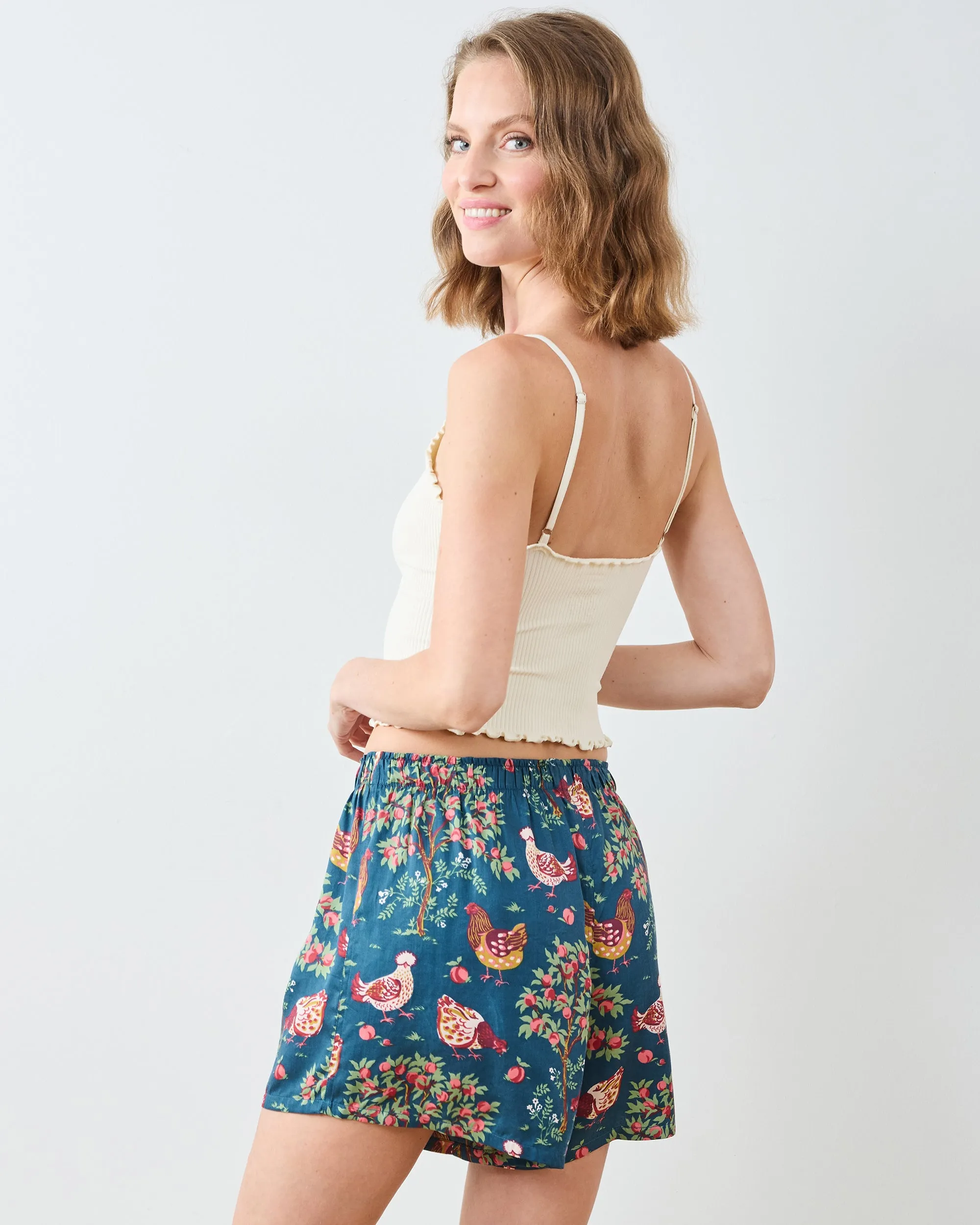 Hen House - Eco Satin Boyfriend Boxer - Navy sold by Printfresh product image thumbnail 3