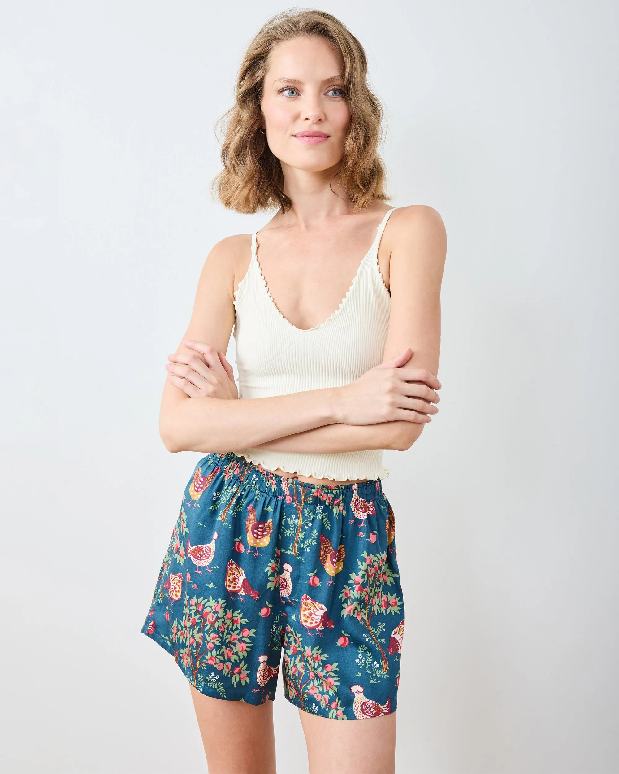 Hen House - Eco Satin Boyfriend Boxer - Navy sold by Printfresh product image thumbnail 5