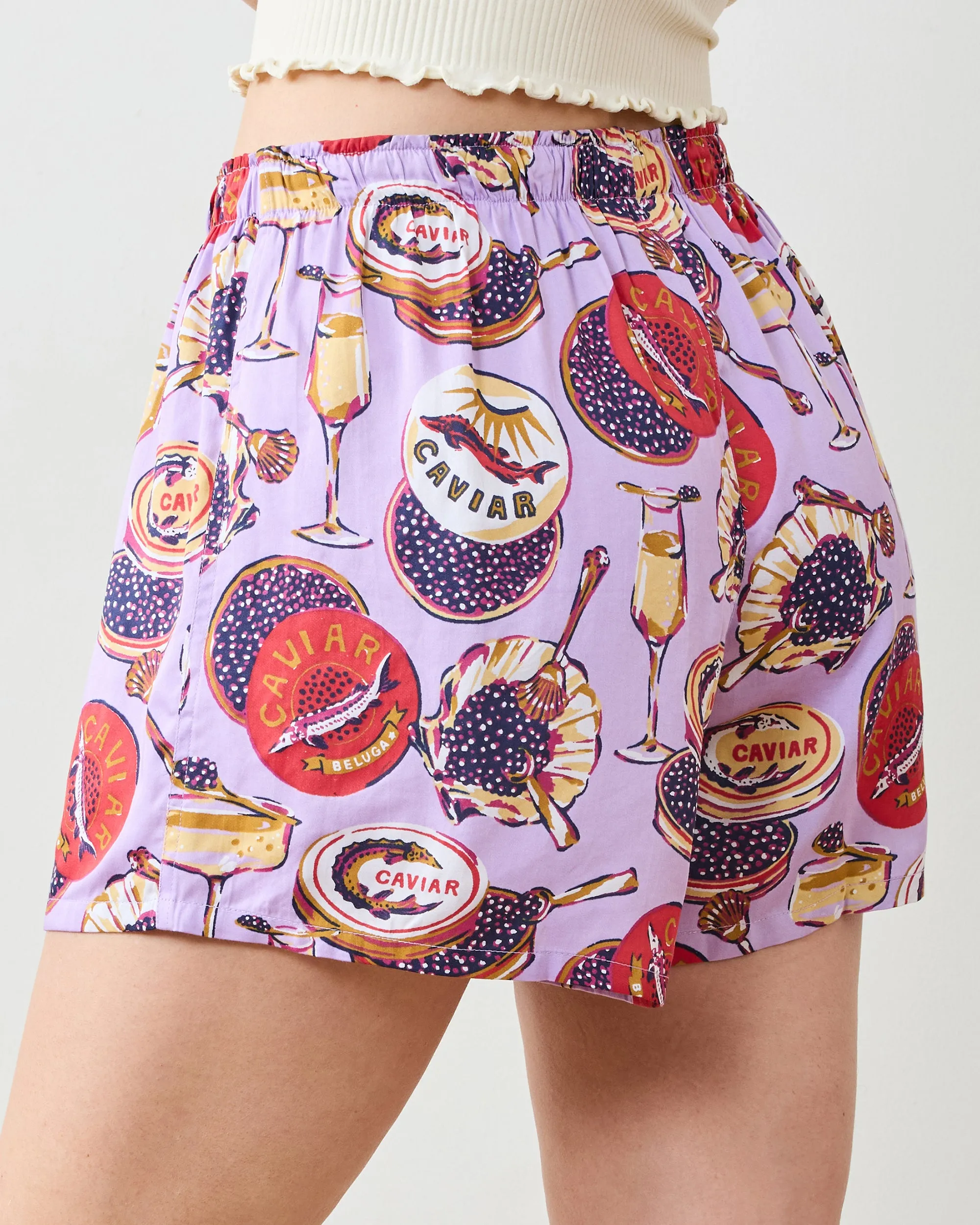 Champagne & Caviar - Eco Satin Boyfriend Boxer - Lavender Spritz sold by Printfresh product image thumbnail 2