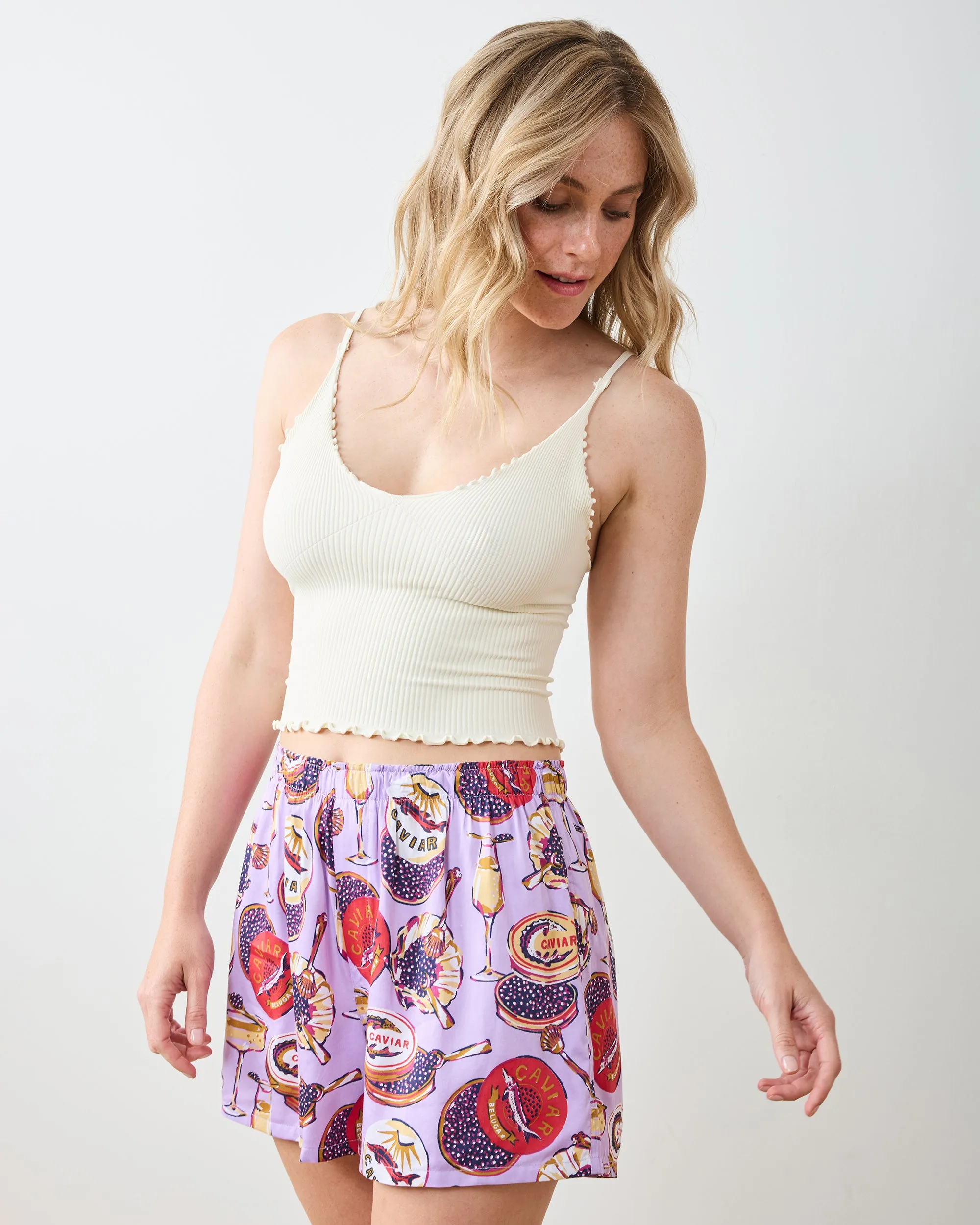 Champagne & Caviar - Eco Satin Boyfriend Boxer - Lavender Spritz sold by Printfresh product image thumbnail 5