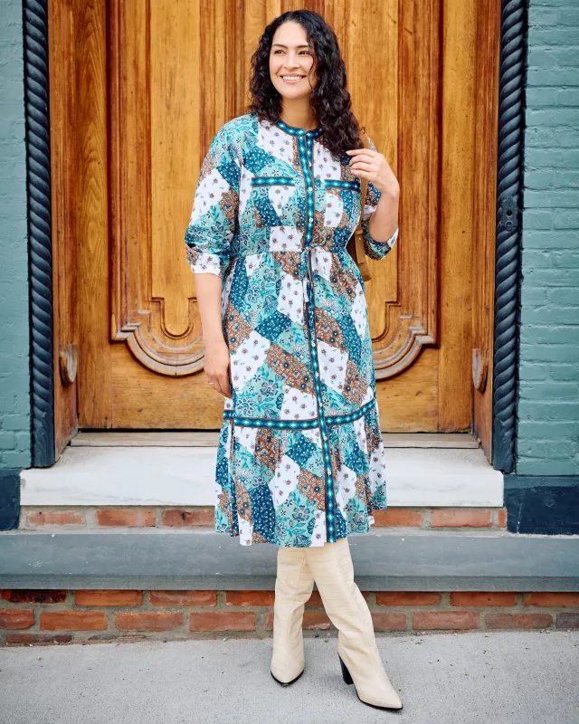 Vintage Patchwork - Showstopper Dress - Mocha sold by Printfresh