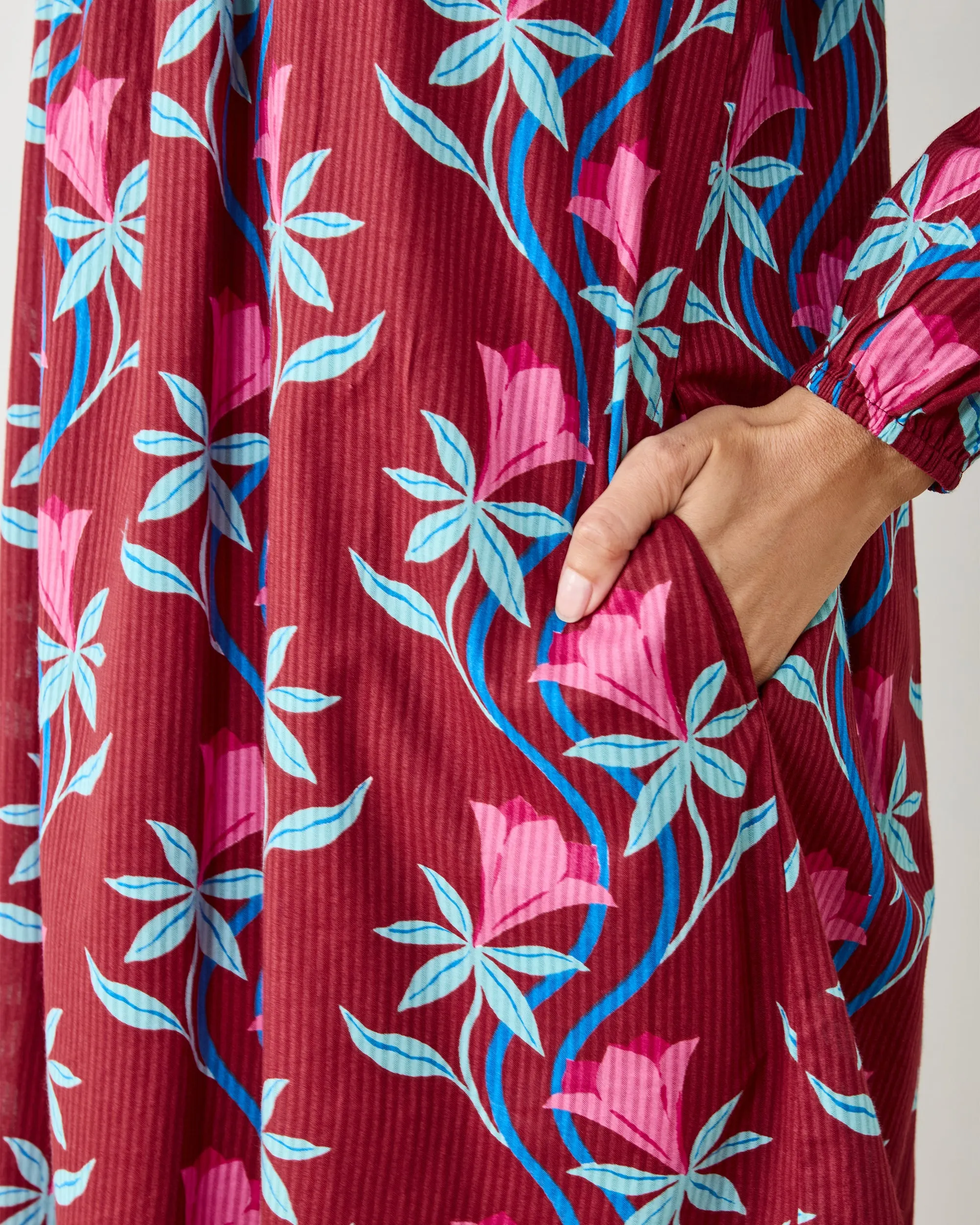 Moonflower Vine - Cypress Dress - Barn Red sold by Printfresh product image thumbnail 3