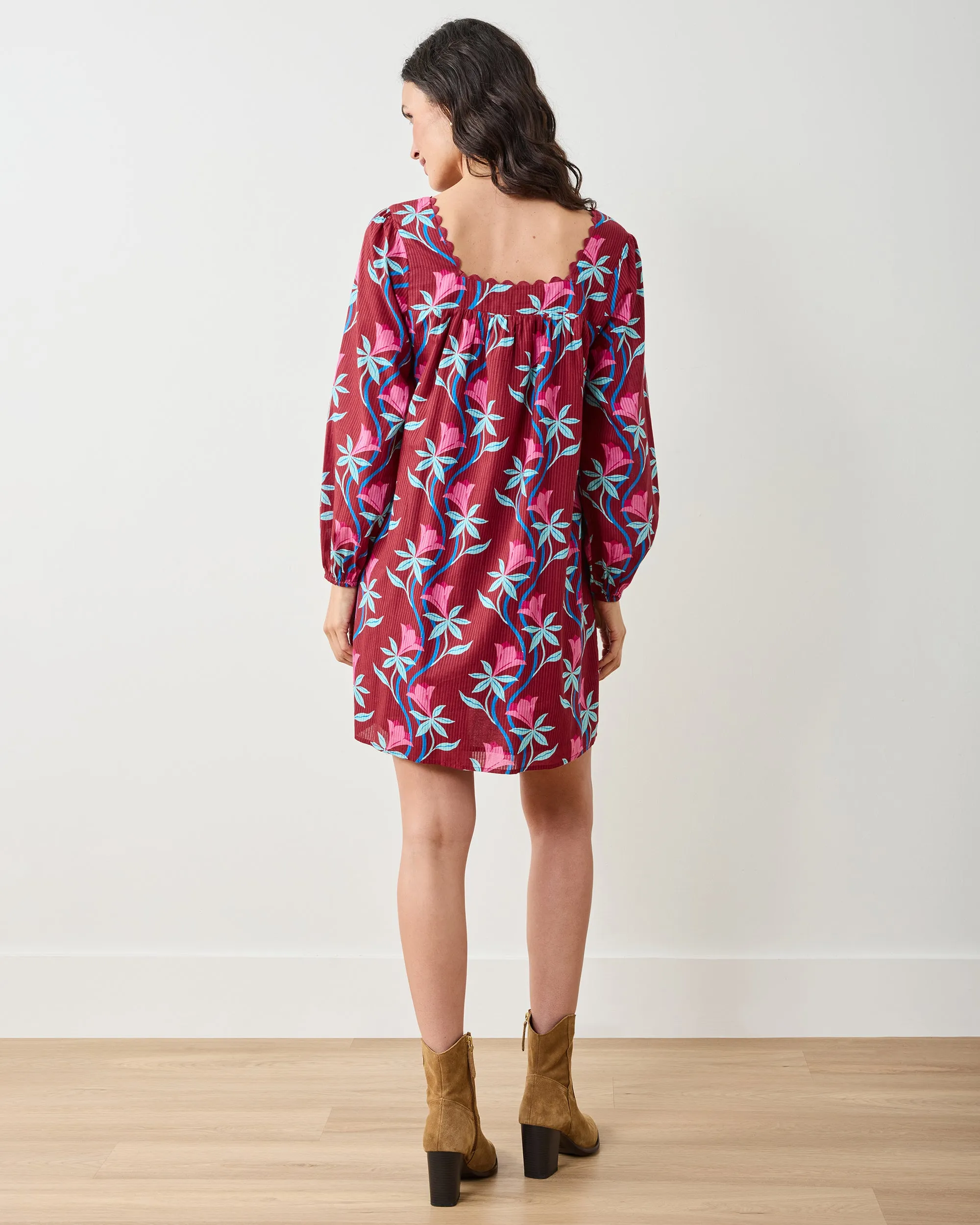 Moonflower Vine - Cypress Dress - Barn Red sold by Printfresh product image thumbnail 5