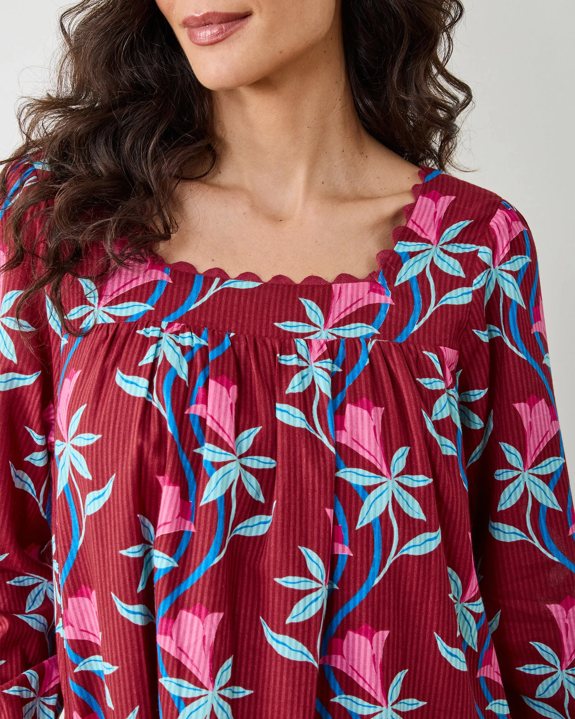 Moonflower Vine - Cypress Dress - Barn Red sold by Printfresh product image thumbnail 2