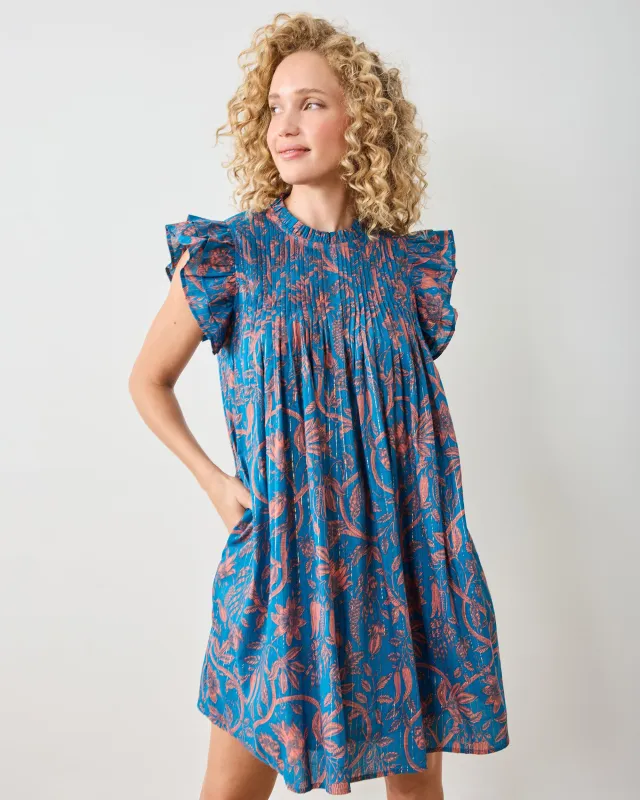 Etched Vine - Open Road Dress - Turquoise Blush made by Printfresh