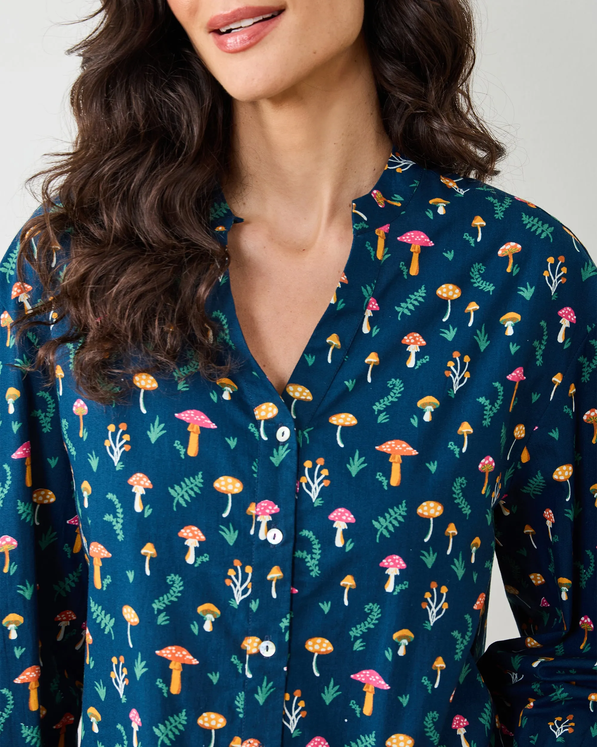 Mushroom Medley - Night Sky Blouse - Navy sold by Printfresh product image thumbnail 3