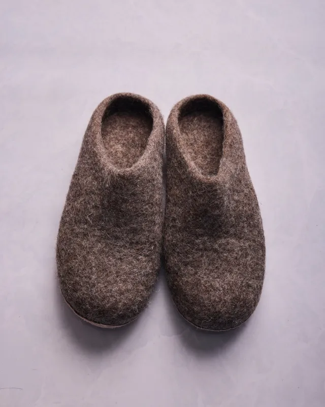 Earth Brown - Organic Merino Wool Slippers sold by Printfresh