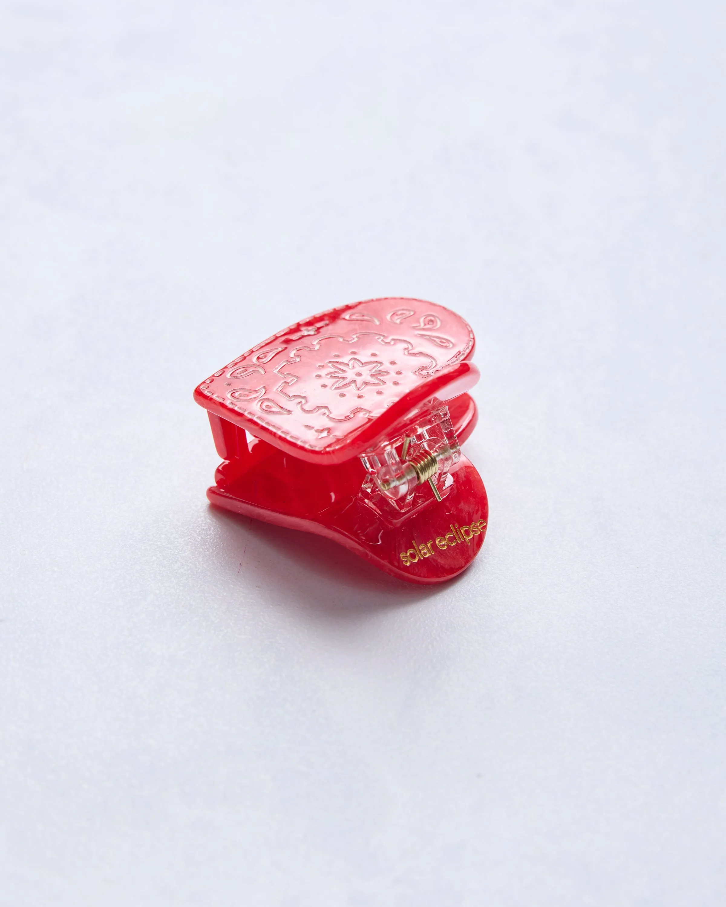 Red Paisley - Hand Painted Heart Claw Hair Clip sold by Printfresh product image thumbnail 2