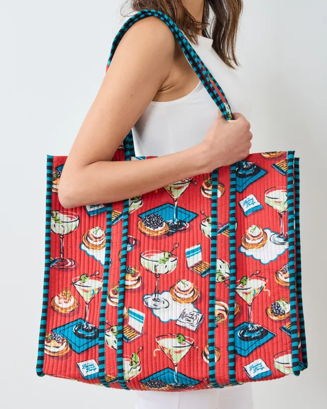 Blinis & Martinis - The Traveler Tote - Matchbook Red sold by Printfresh