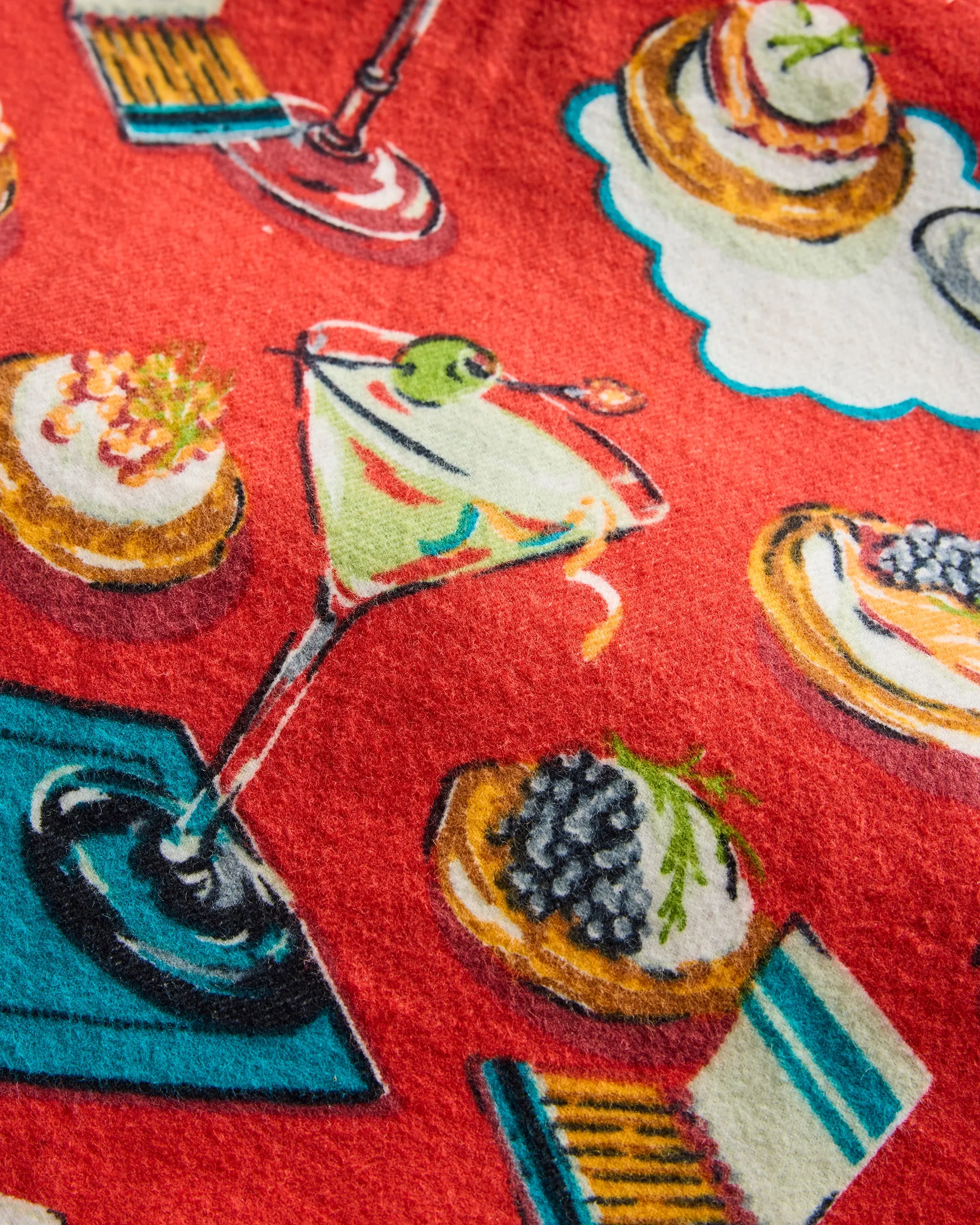 Blinis & Martinis - Men's Midweight Flannel Long PJ Set - Matchbook Red sold by Printfresh product image thumbnail 2