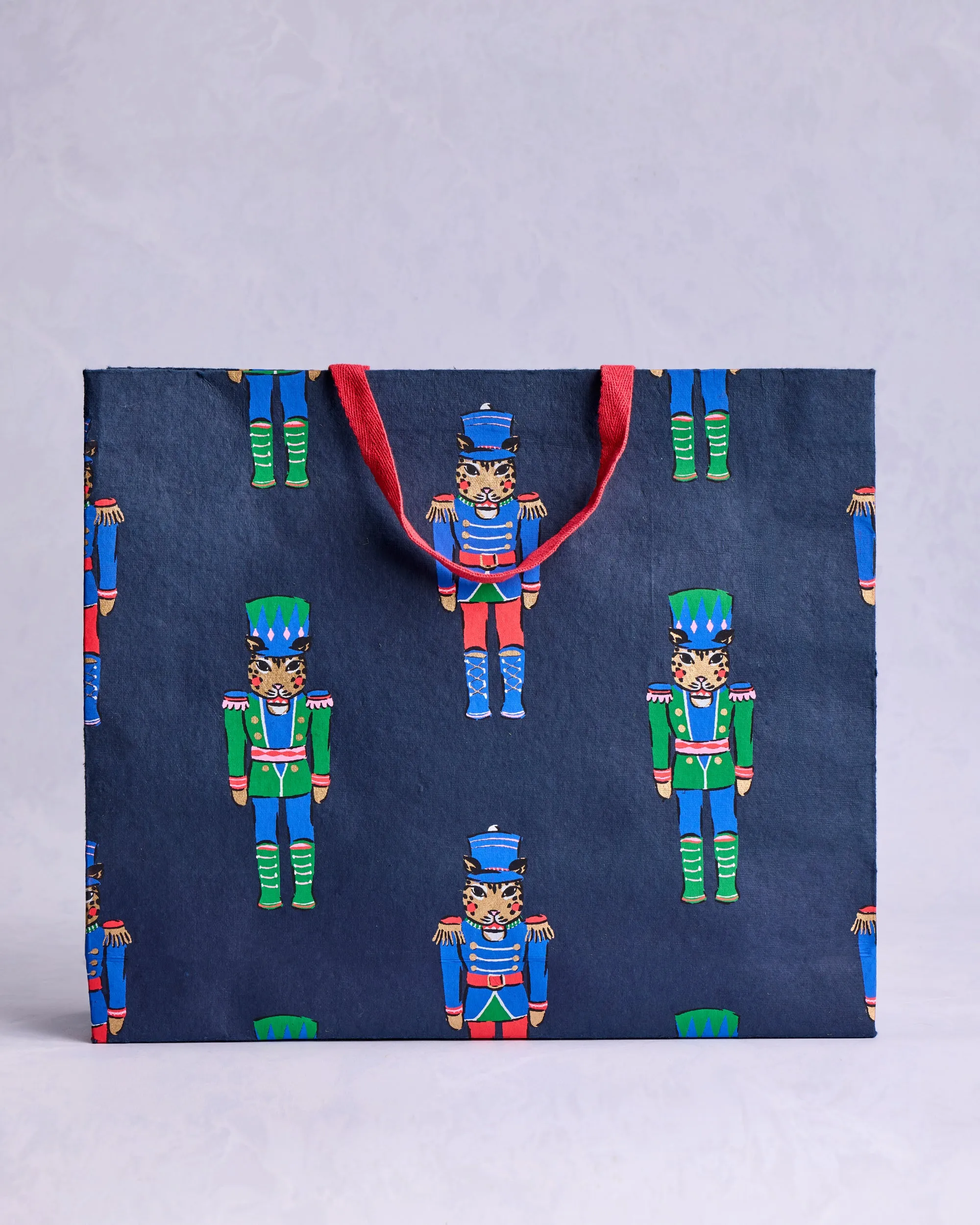 Leopard Nutcrackers - Handmade Gift Bag - Navy sold by Printfresh product image thumbnail 2