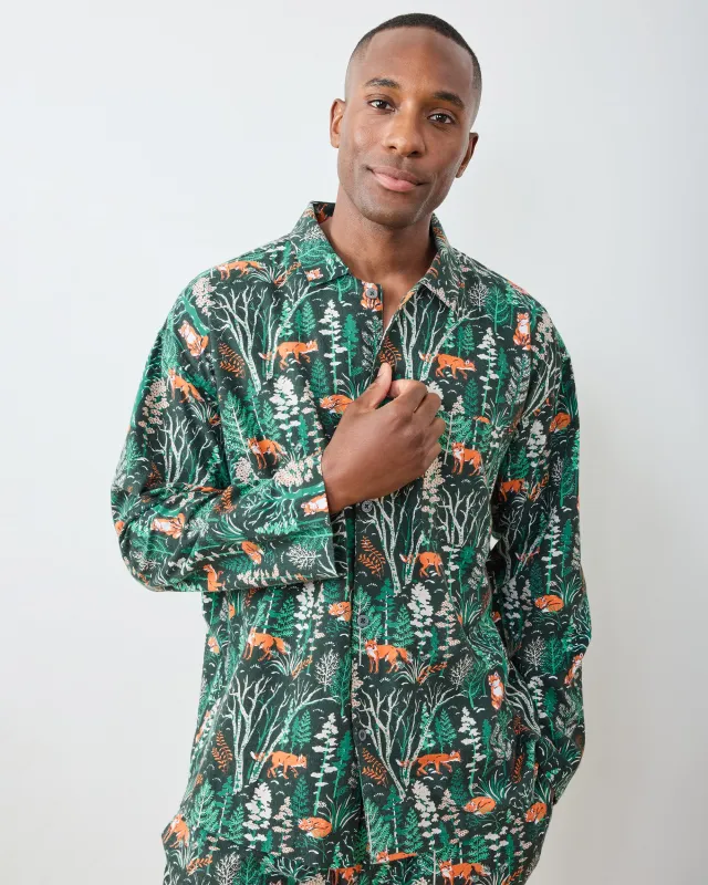Fox & Folklore - Men's Lightweight Flannel Long PJ Set - Juniper sold by Printfresh