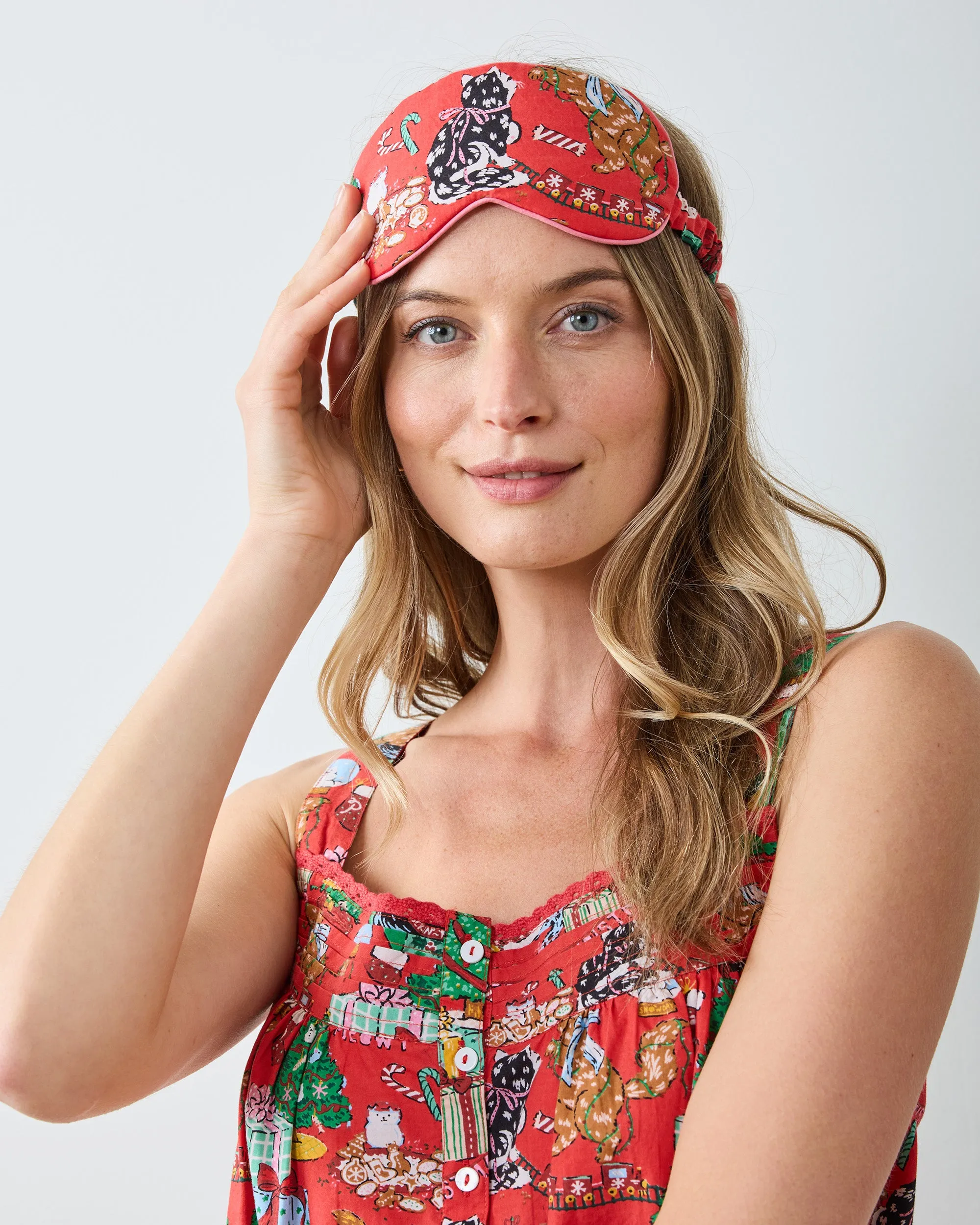 Meowy Christmas - Eye Mask - Red Bow sold by Printfresh product image thumbnail 3