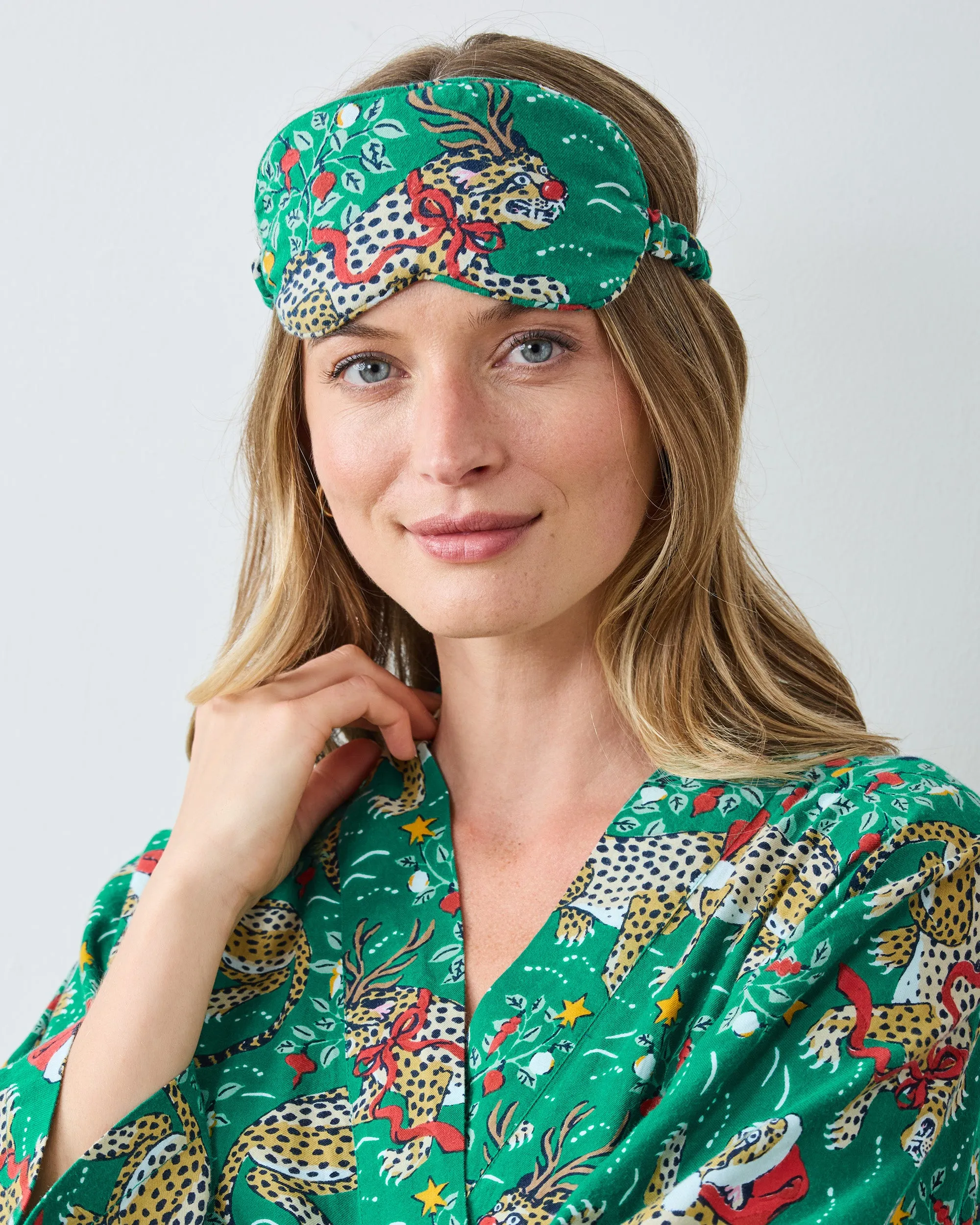 Very Merry Bagheera - Flannel Eye Mask - Mistletoe sold by Printfresh product image thumbnail 3