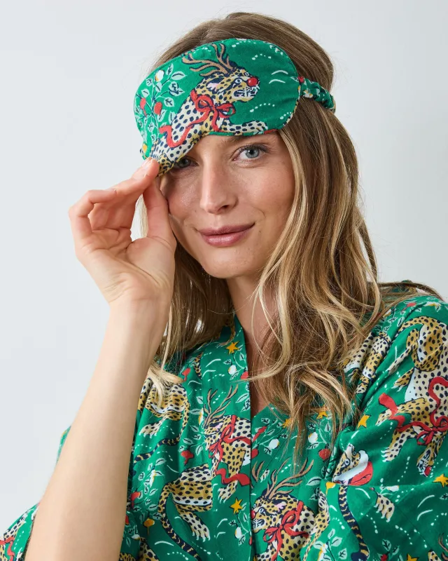 Very Merry Bagheera - Flannel Eye Mask - Mistletoe sold by Printfresh