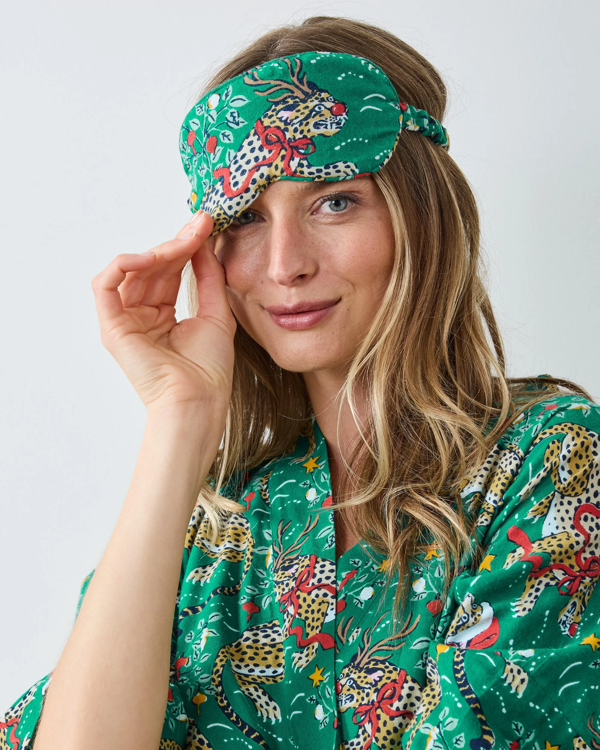 Very Merry Bagheera - Flannel Eye Mask - Mistletoe sold by Printfresh