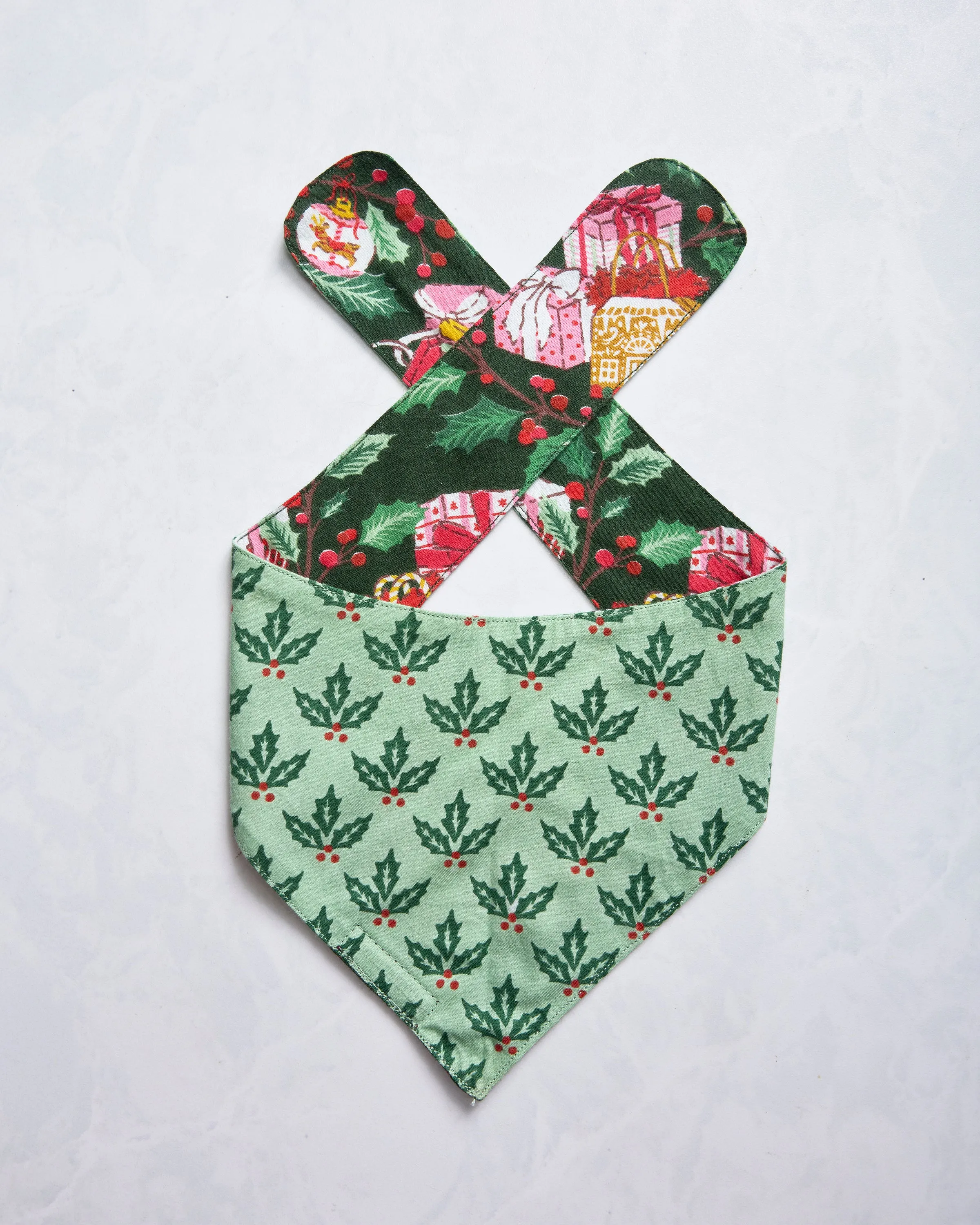 Holly Gifts - Lightweight Flannel Pet Bandana - Garland sold by Printfresh product image thumbnail 5