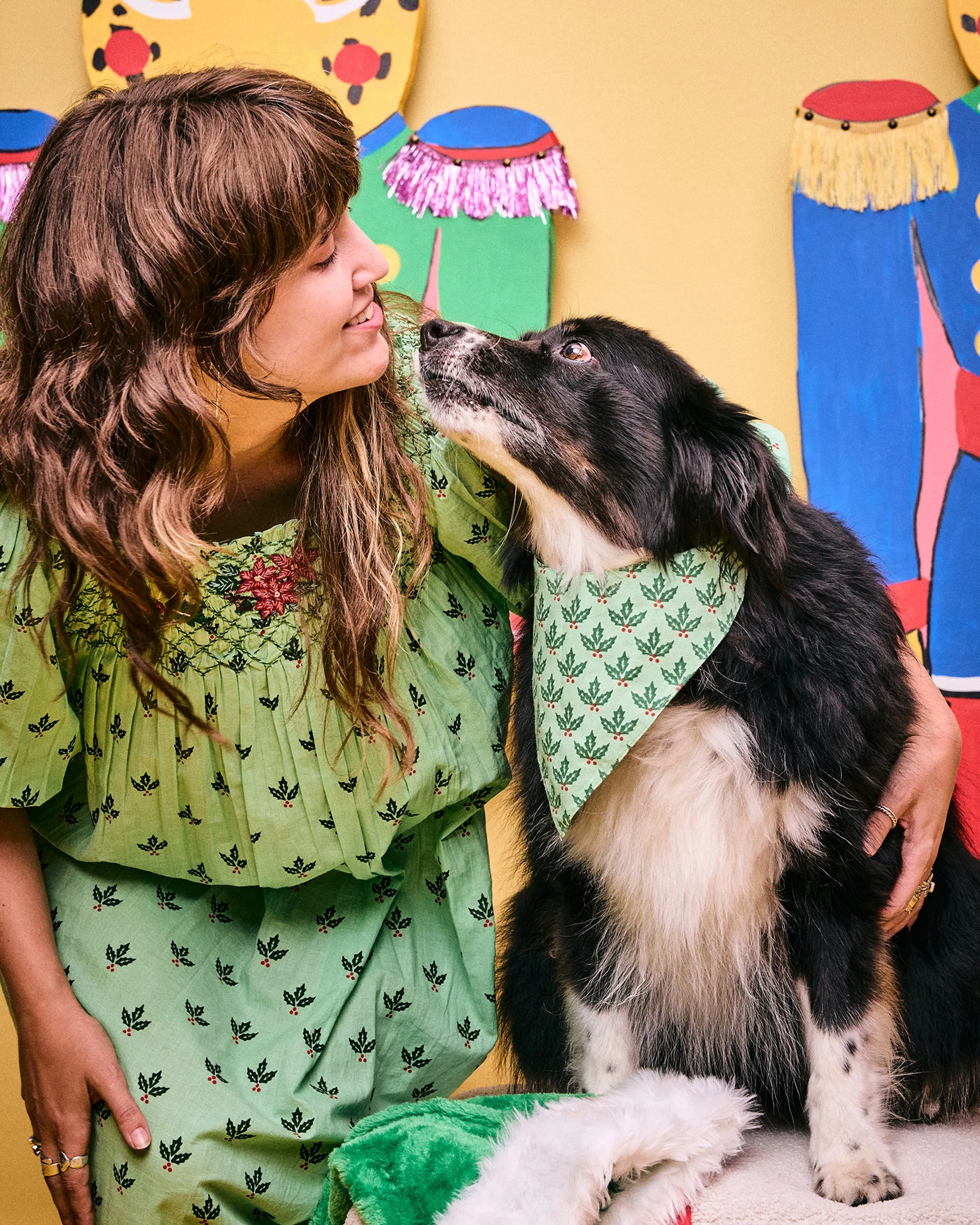 Holly Gifts - Lightweight Flannel Pet Bandana - Garland sold by Printfresh product image thumbnail 2