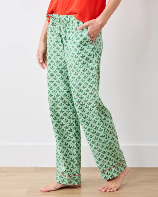 Holly Berry - PJ Pants - Sage sold by Printfresh