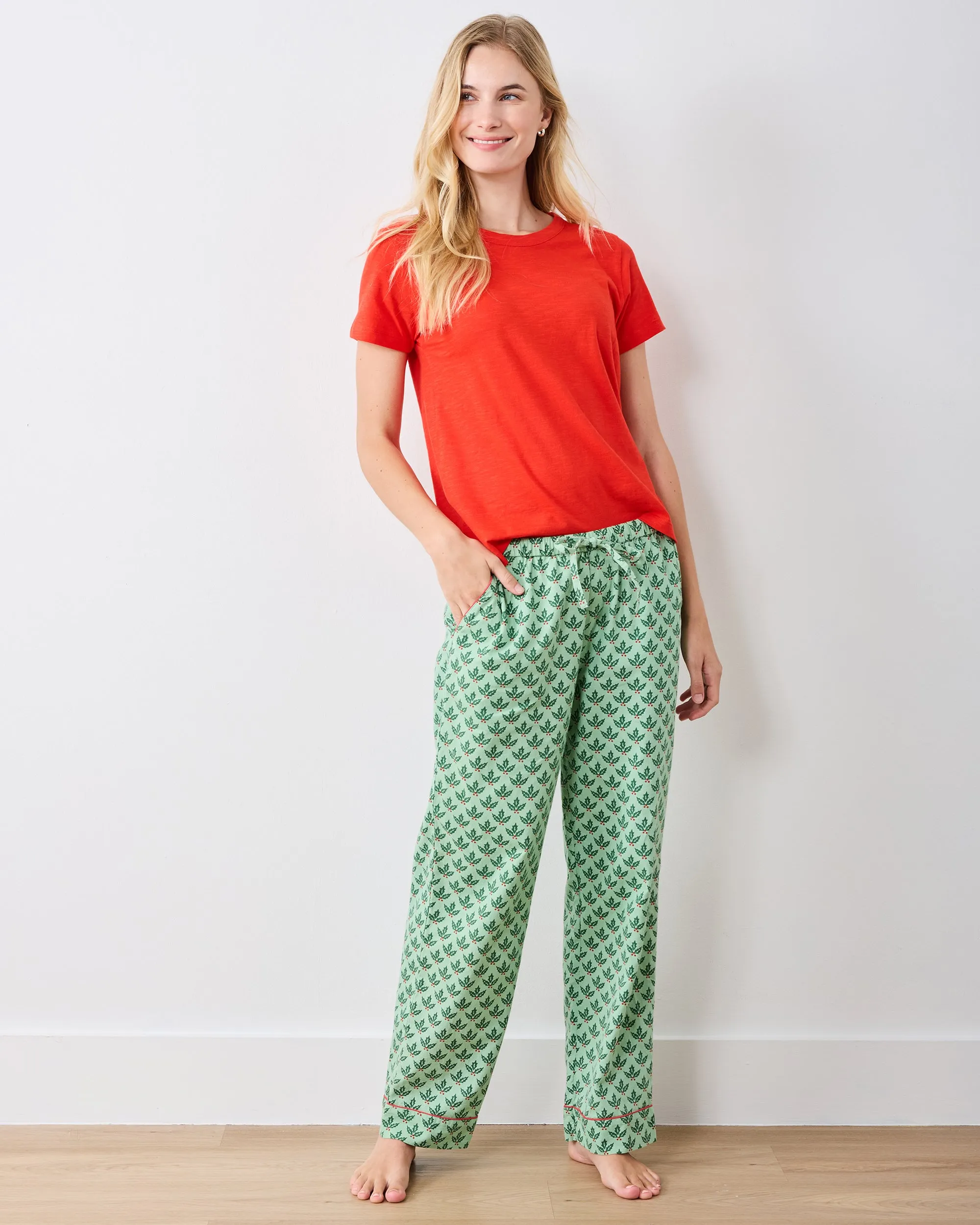 Holly Berry - PJ Pants - Sage sold by Printfresh product image thumbnail 2