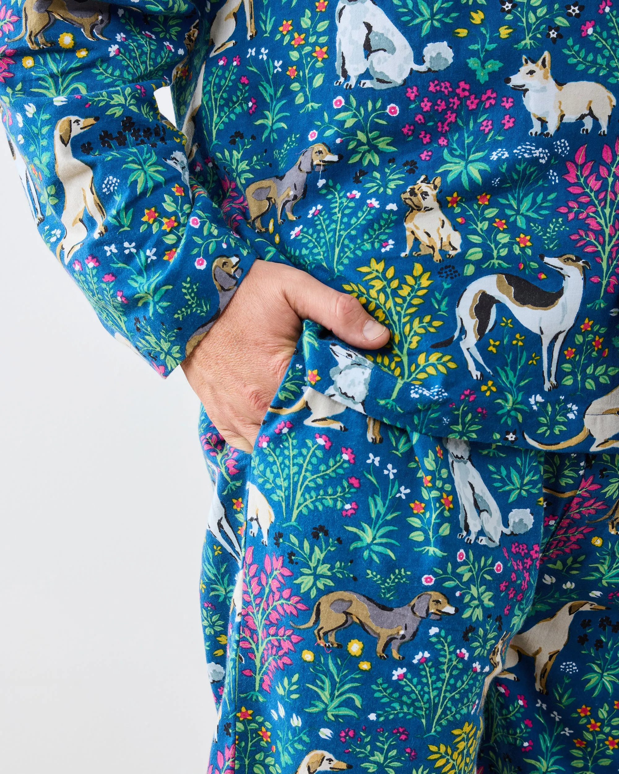 Must Love Dogs - Men's Lightweight Flannel Long PJ Set - Indigo sold by Printfresh product image thumbnail 5