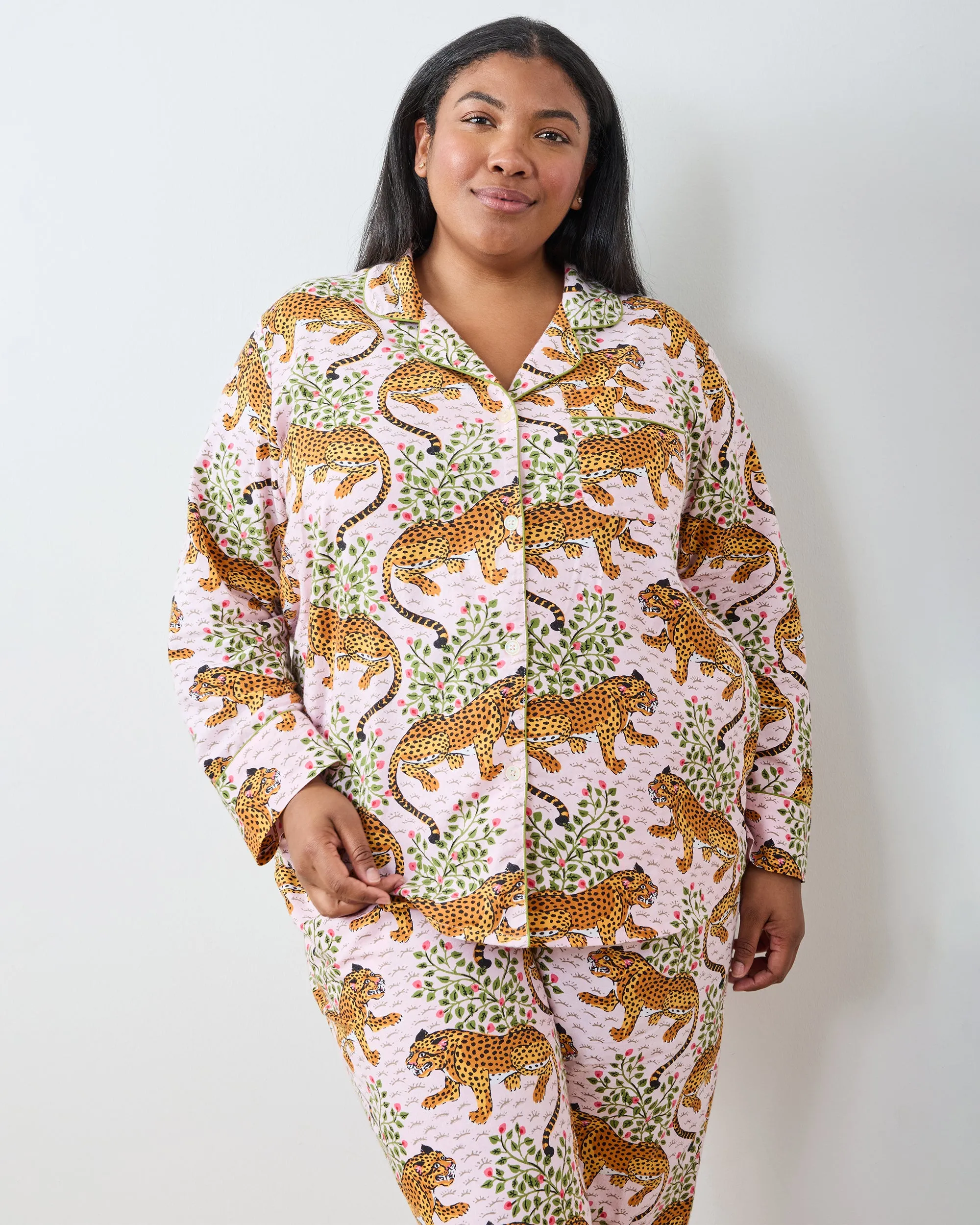 Bagheera - Lightweight Flannel Long PJ Set - Blush sold by Printfresh product image thumbnail 2