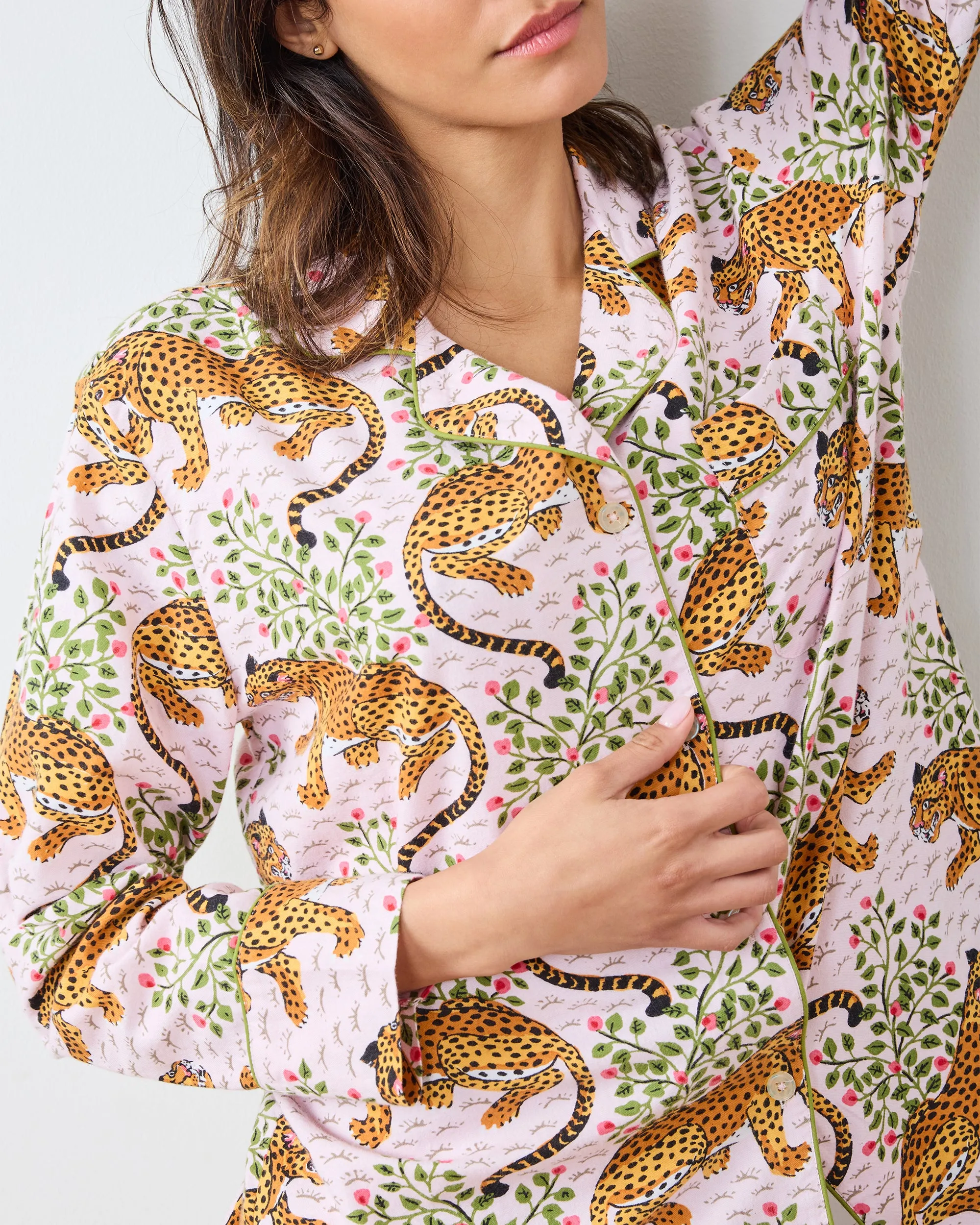 Bagheera - Lightweight Flannel Long PJ Set - Blush sold by Printfresh product image thumbnail 4