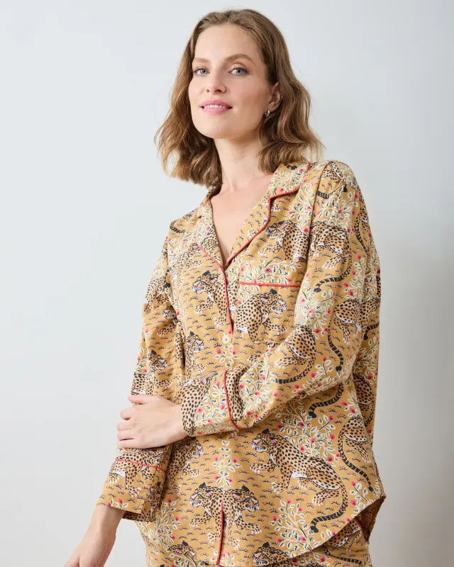 Bagheera - Petite Lightweight Flannel Long PJ Set - Tobacco sold by Printfresh