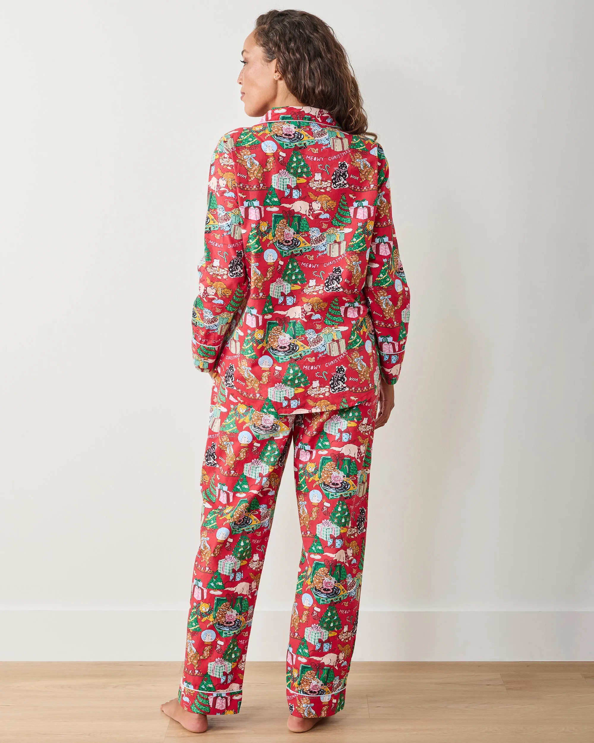 Meowy Christmas - Tall Long PJ Set - Red Bow sold by Printfresh product image thumbnail 4