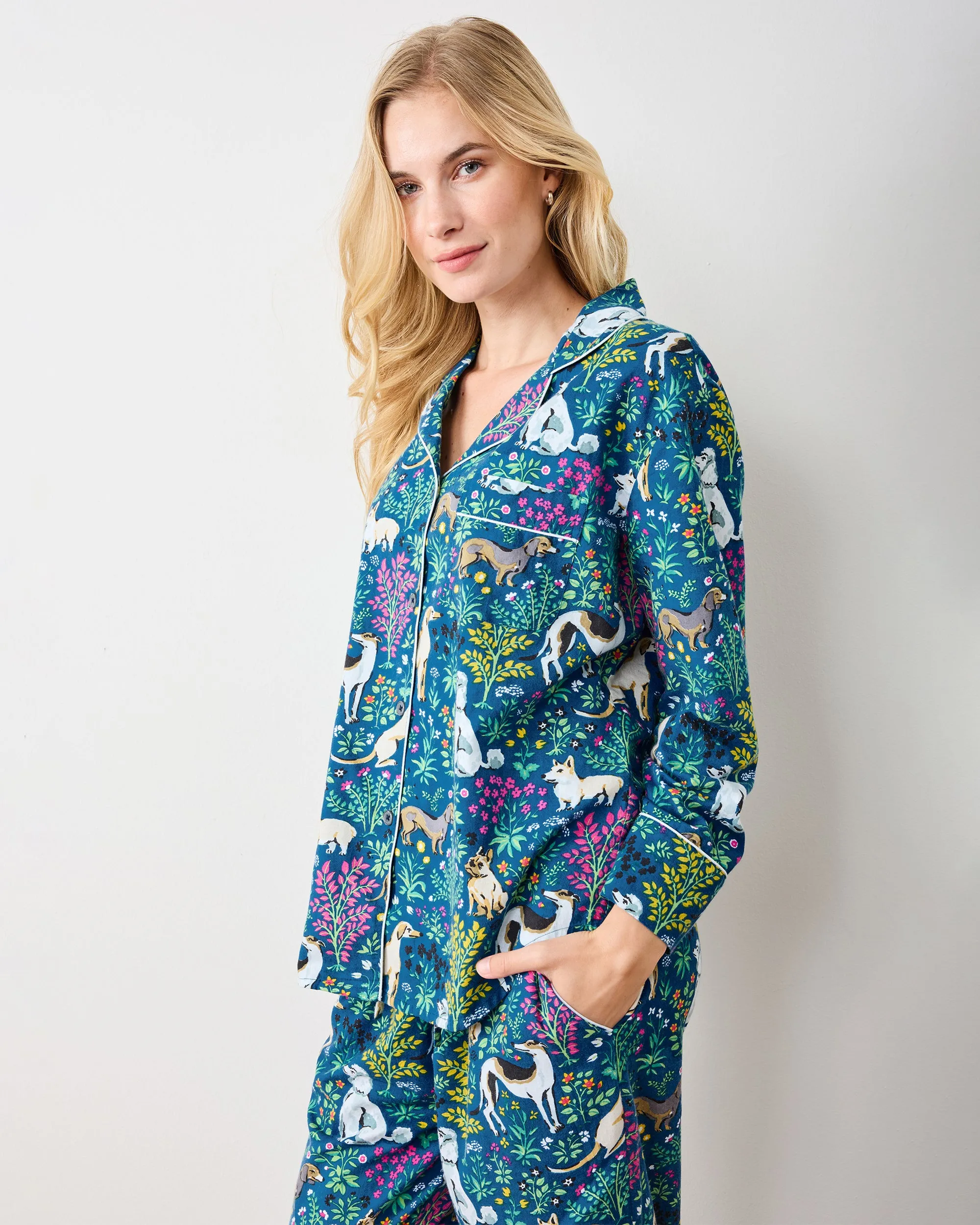 Must Love Dogs - Tall Lightweight Flannel Long PJ Set - Indigo sold by Printfresh product image thumbnail 3