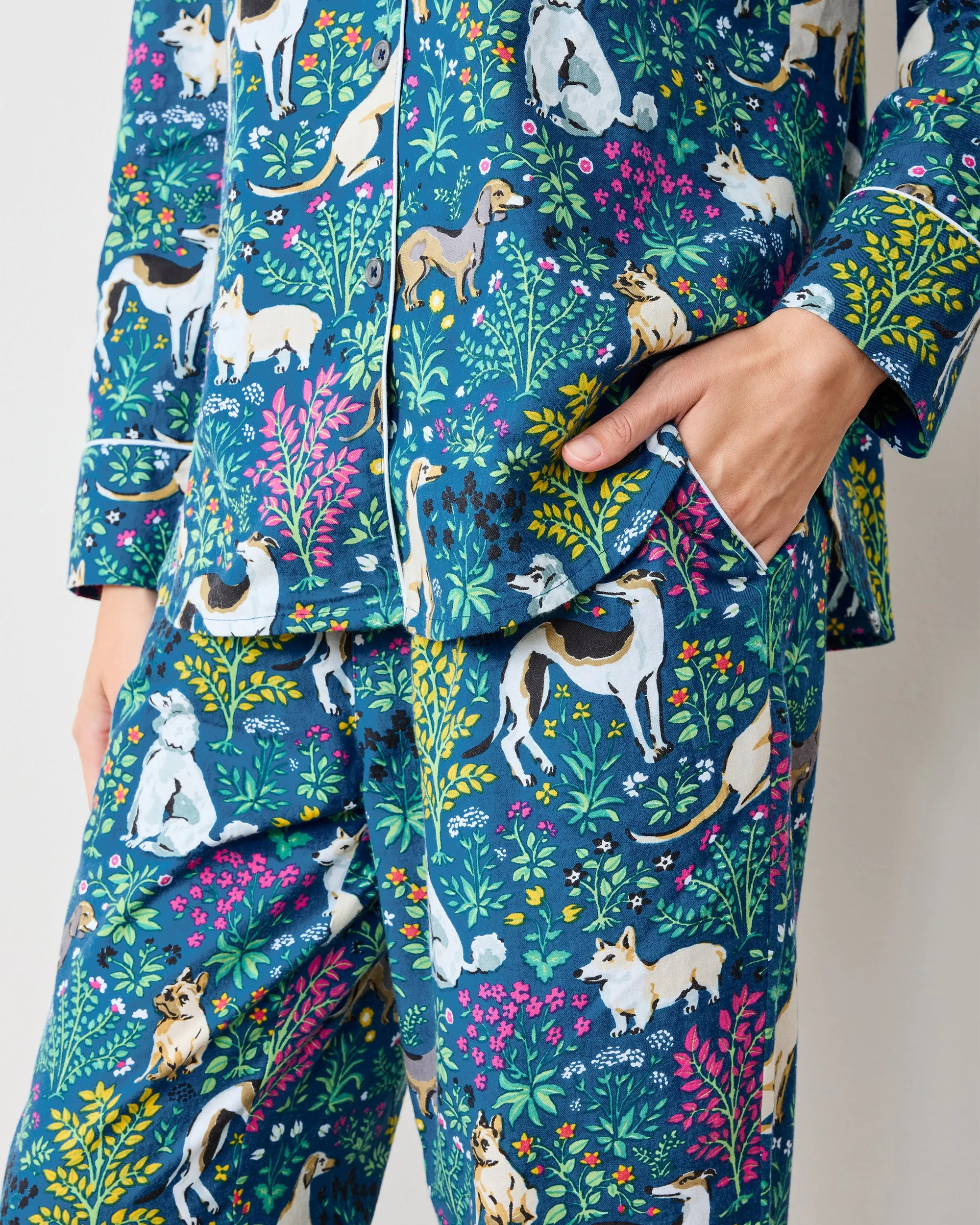 Must Love Dogs - Tall Lightweight Flannel Long PJ Set - Indigo sold by Printfresh product image thumbnail 4