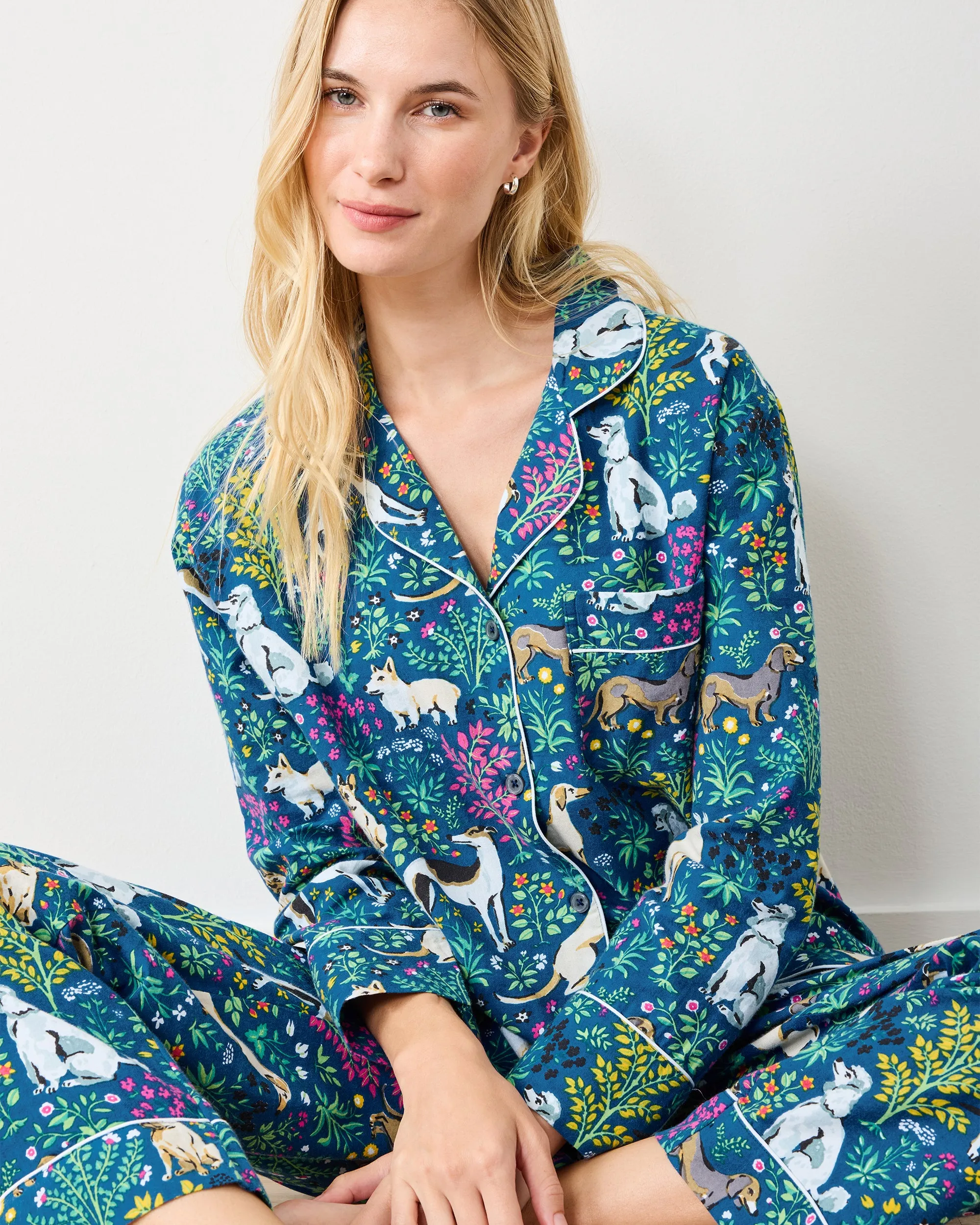 Must Love Dogs - Tall Lightweight Flannel Long PJ Set - Indigo sold by Printfresh product image thumbnail 5