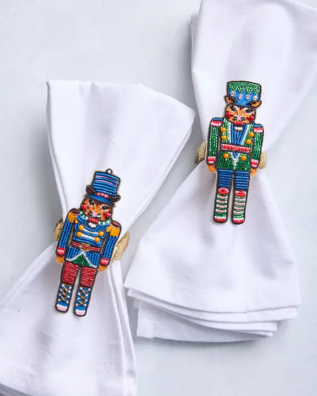 Bagheera Nutcracker - Napkin Ring Set Of 2 - Blue Multi sold by Printfresh