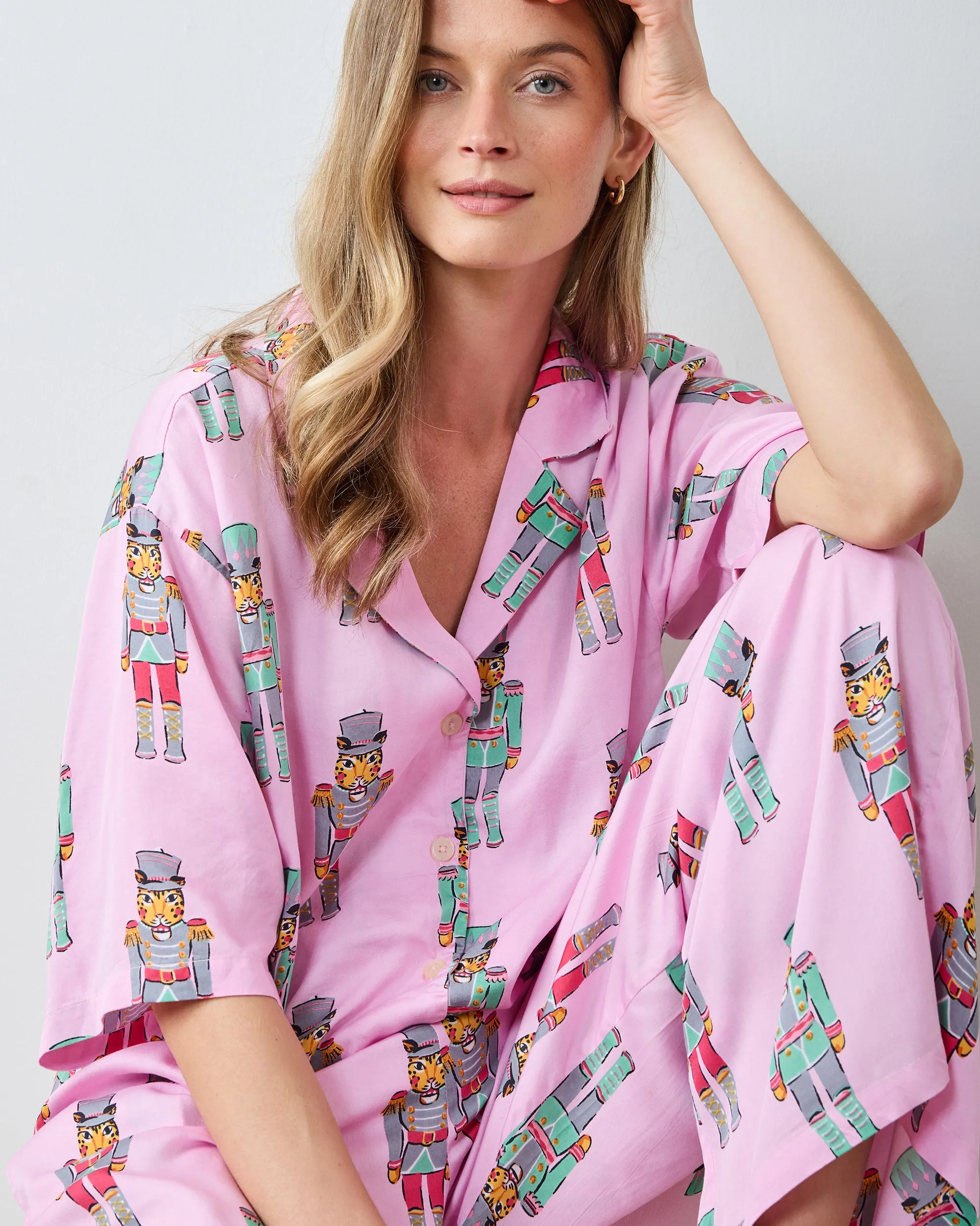 Leopard Nutcrackers - Eco Satin Wildest Dreams Set - Pink Candy Cane sold by Printfresh