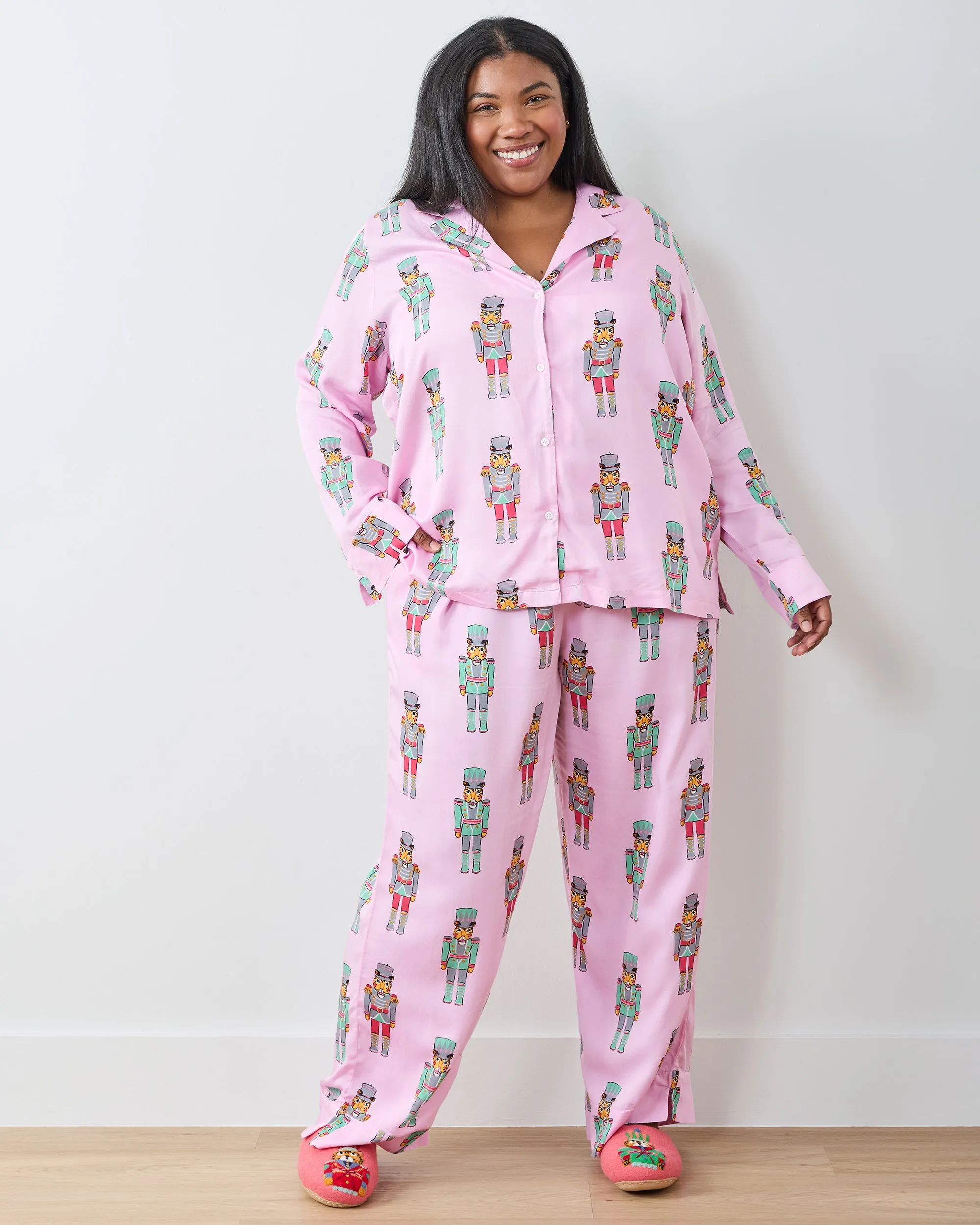 Leopard Nutcrackers - Eco Satin Chelsea Set - Pink Candy Cane sold by Printfresh product image thumbnail 3