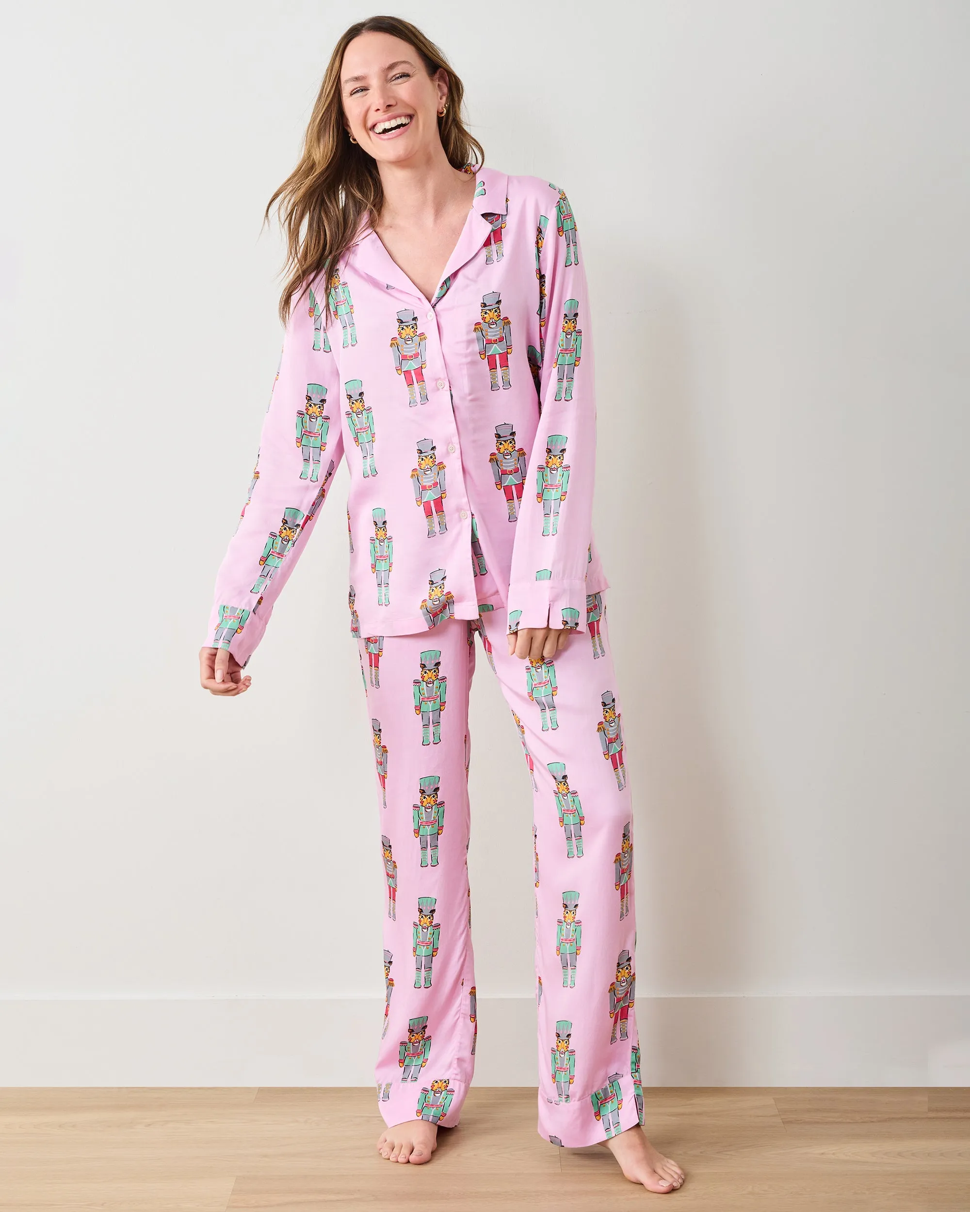 Leopard Nutcrackers - Eco Satin Chelsea Set - Pink Candy Cane sold by Printfresh product image thumbnail 5