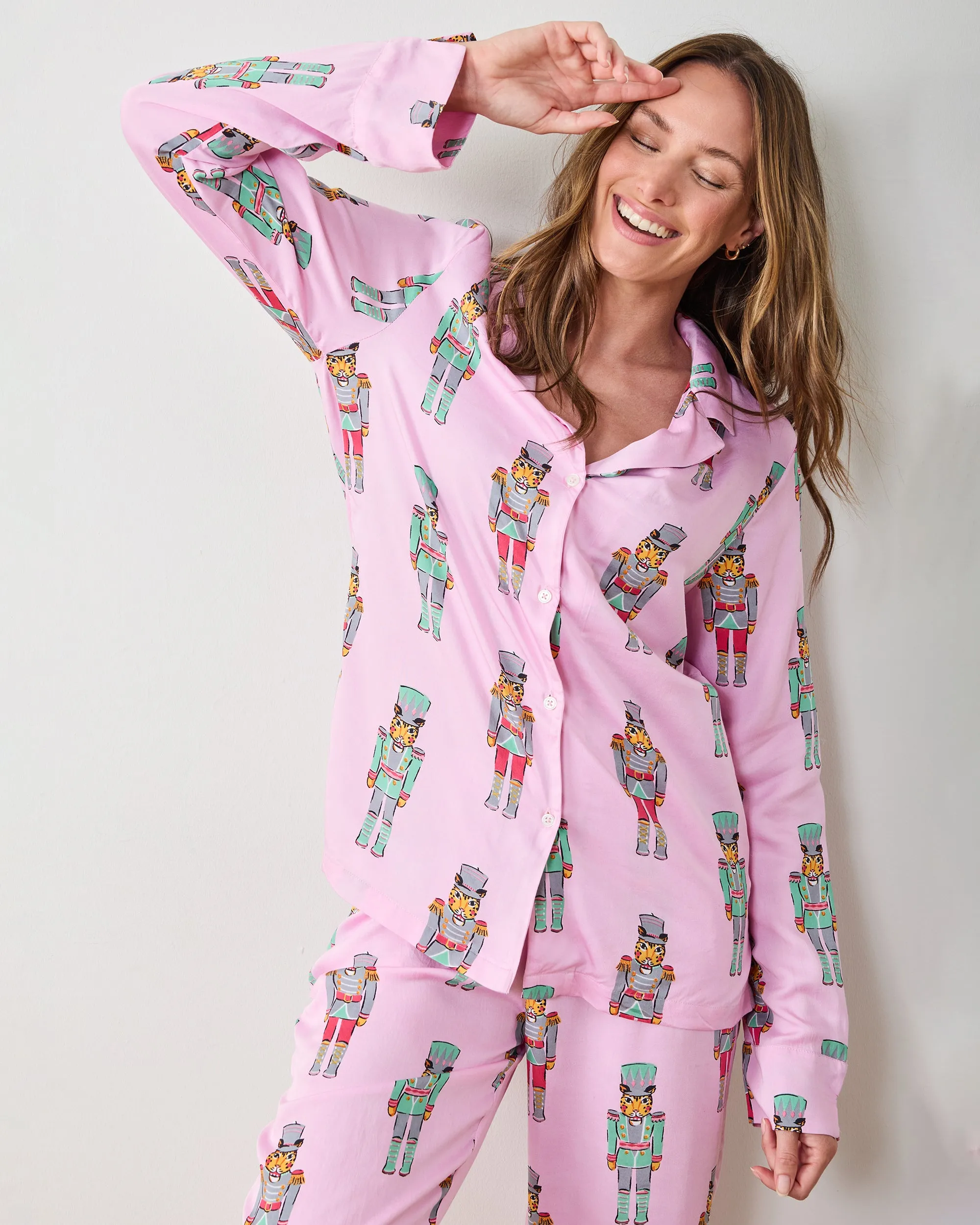 Leopard Nutcrackers - Eco Satin Chelsea Set - Pink Candy Cane sold by Printfresh