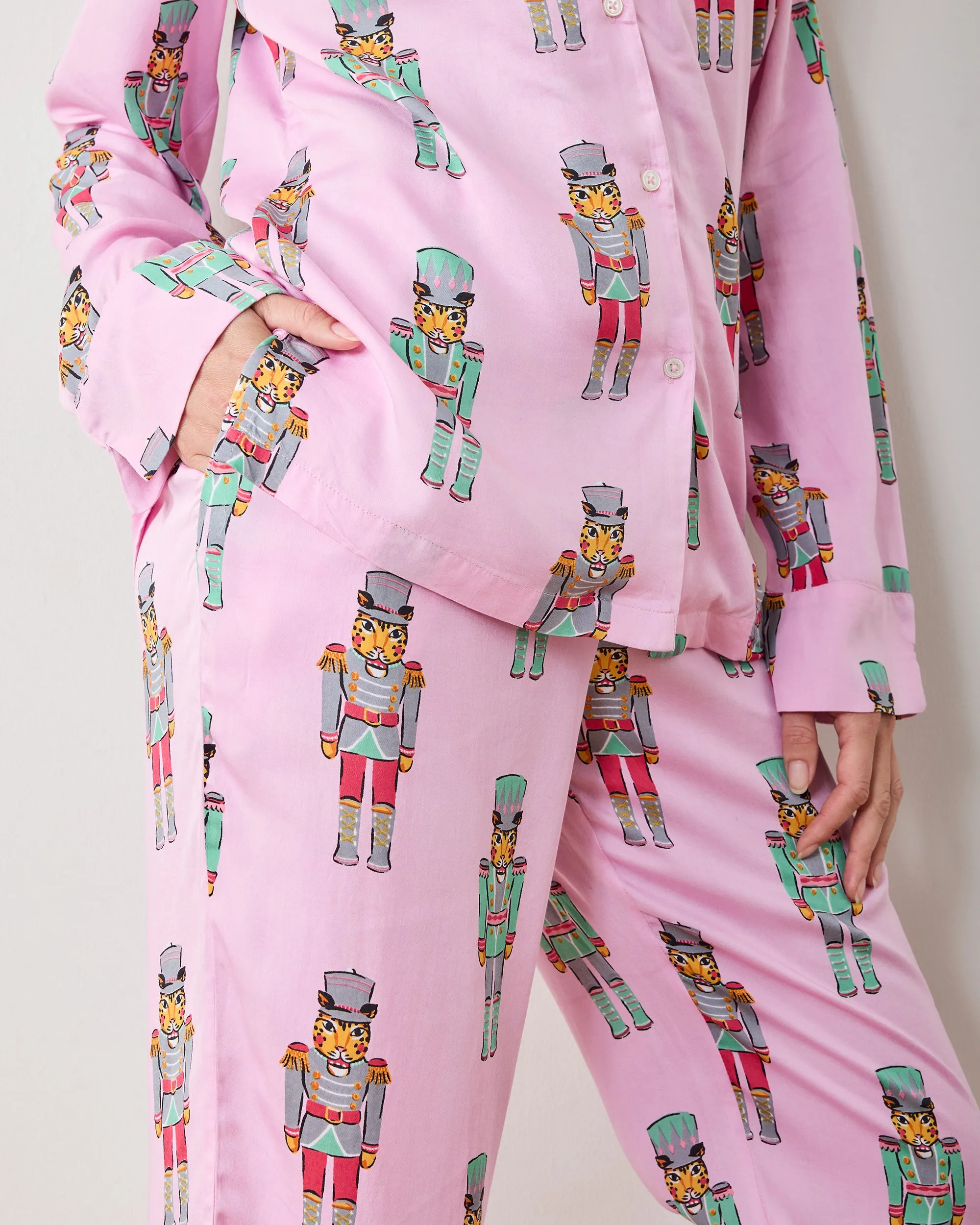 Leopard Nutcrackers - Eco Satin Chelsea Set - Pink Candy Cane sold by Printfresh product image thumbnail 4