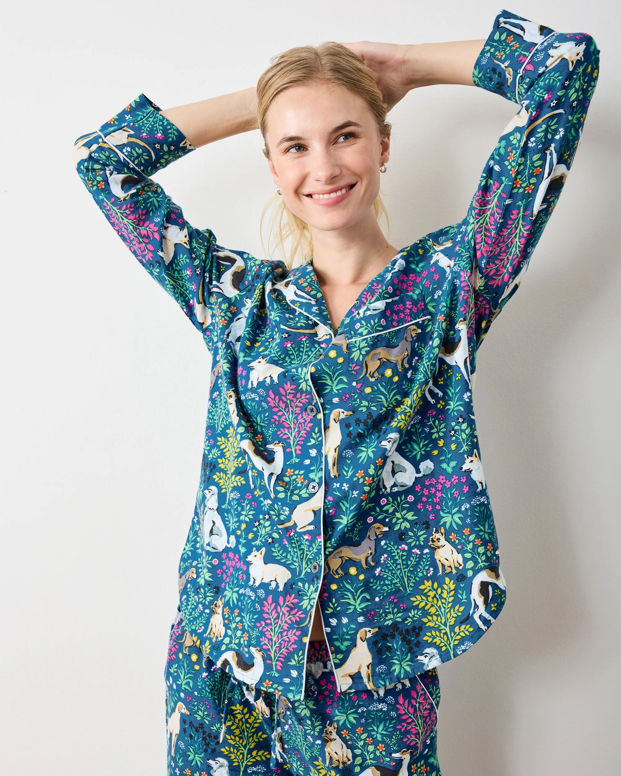 Must Love Dogs - Lightweight Flannel Long PJ Set - Indigo sold by Printfresh