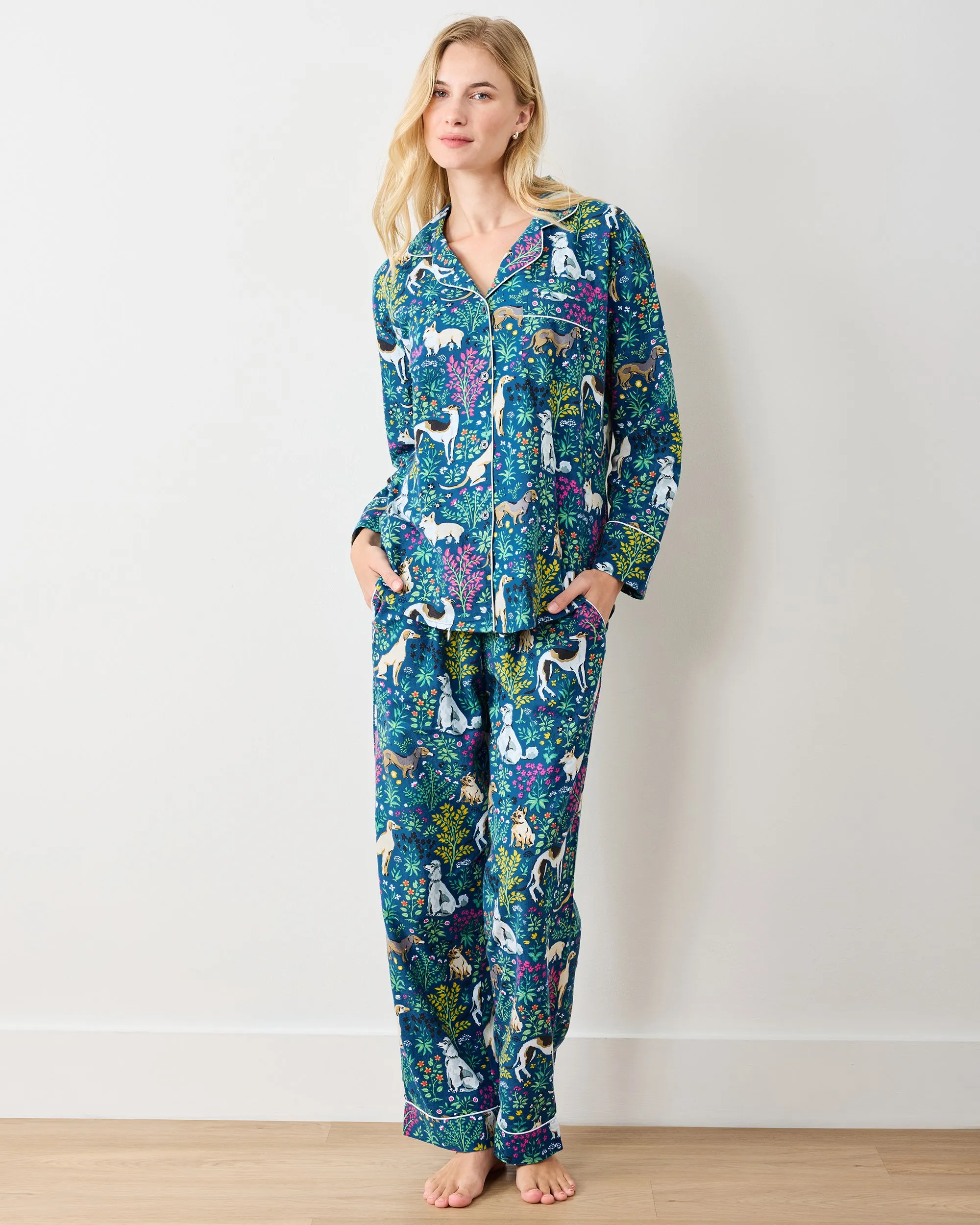 Must Love Dogs - Lightweight Flannel Long PJ Set - Indigo sold by Printfresh product image thumbnail 4