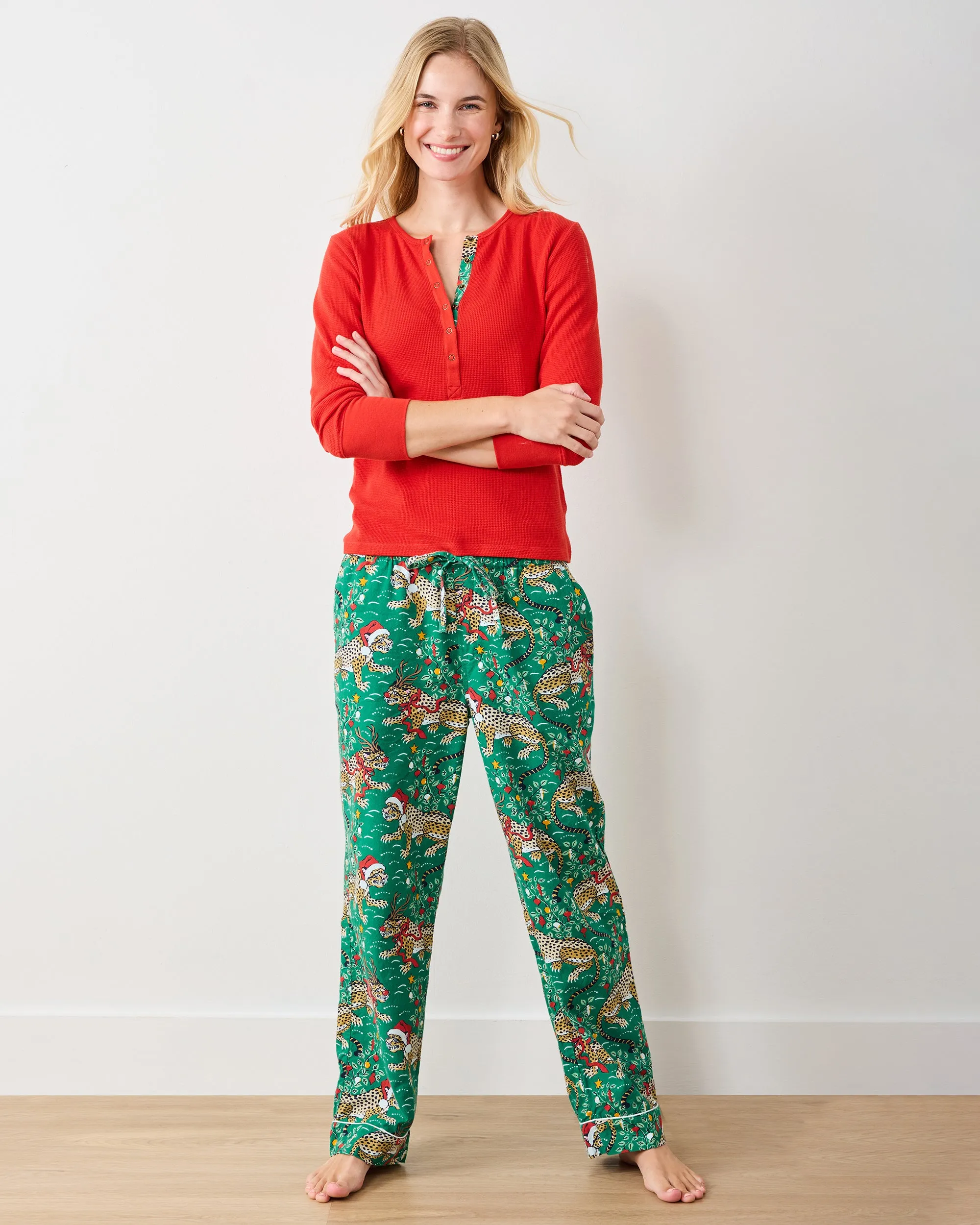 Very Merry Bagheera - Lightweight Flannel PJ Pants - Mistletoe sold by Printfresh product image thumbnail 4